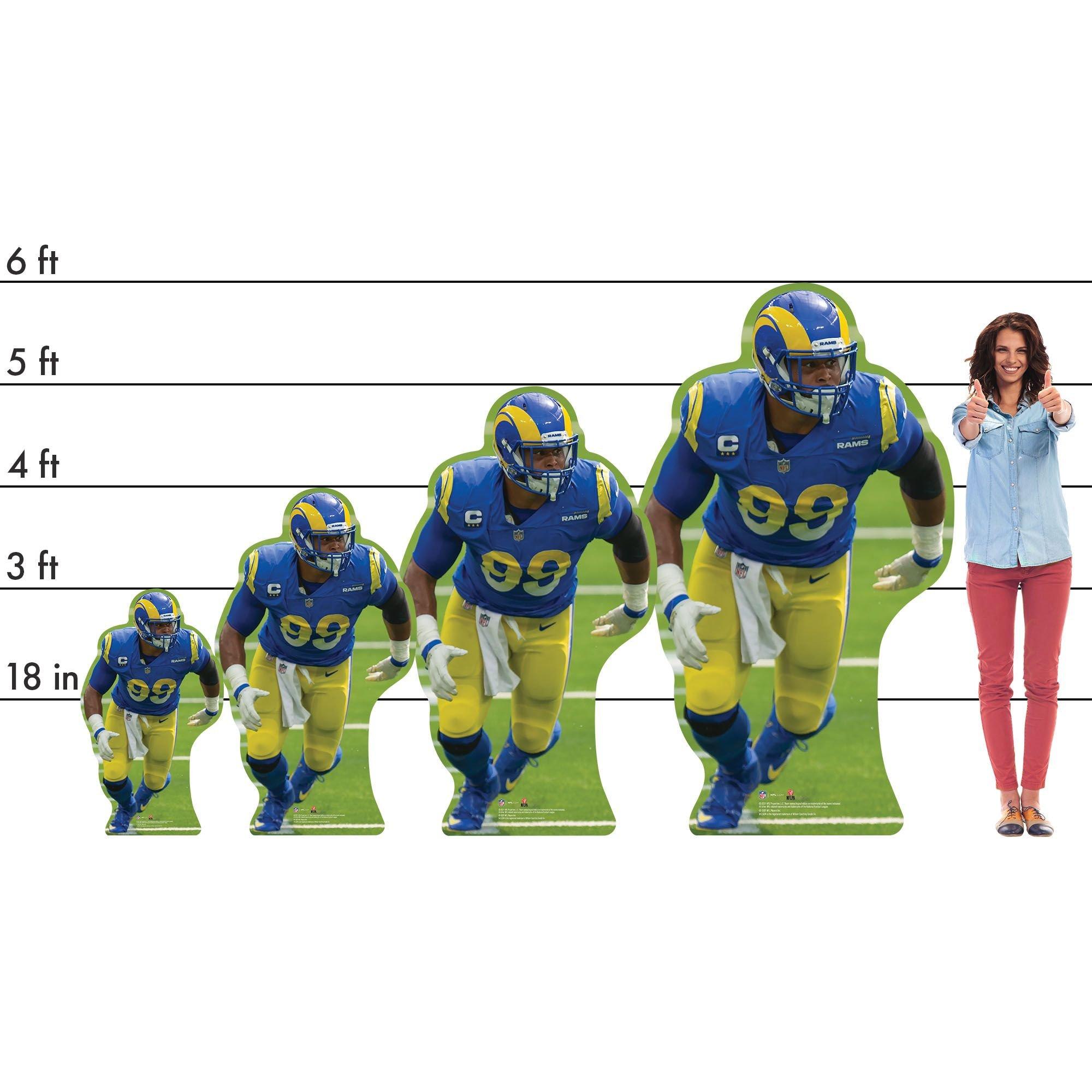 NFL Los Angeles Rams Aaron Donald Cardboard Cutout, 3ft | Party City