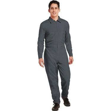 Adult Gray Mechanic Coverall Jumpsuit | Party City