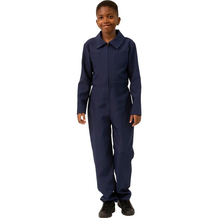 Kids' Navy Blue Mechanic Coverall Jumpsuit