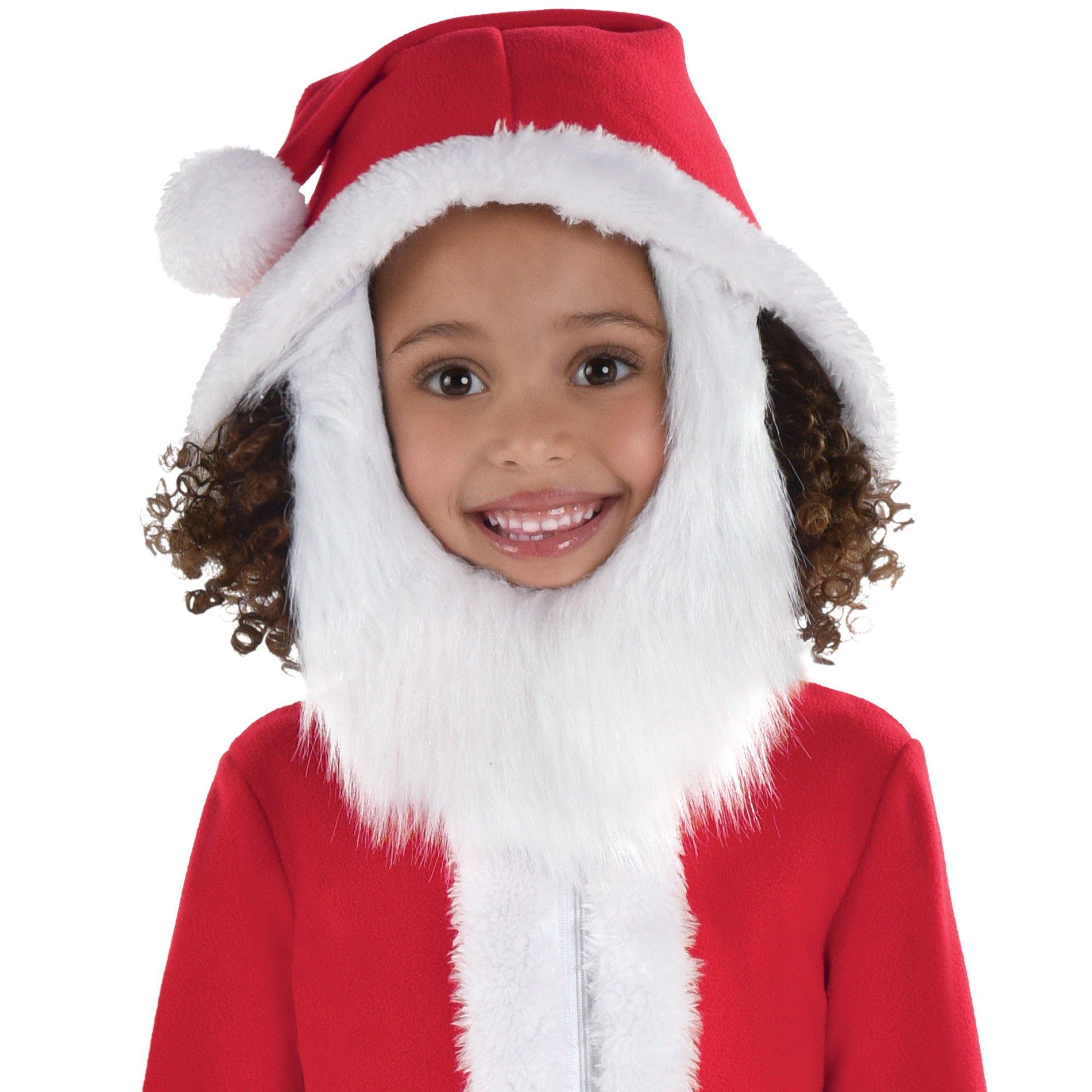 Kids' Santa One Piece Zipster Costume with Removeable Beard