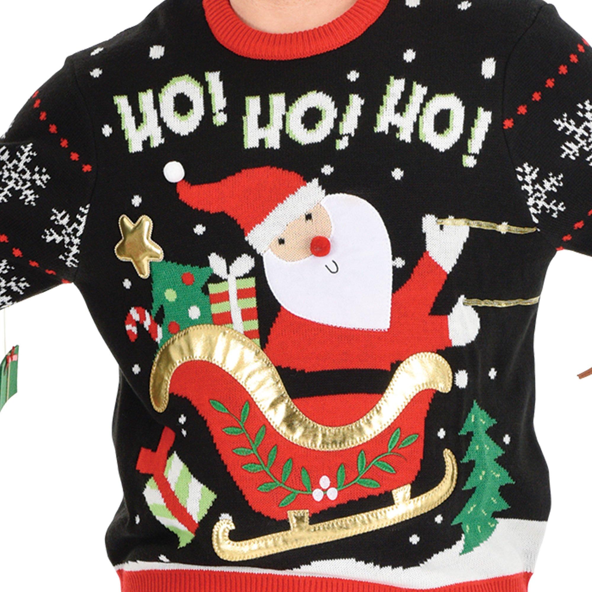 Santa Reindeer Acrylic Ugly Christmas Sweater Fair