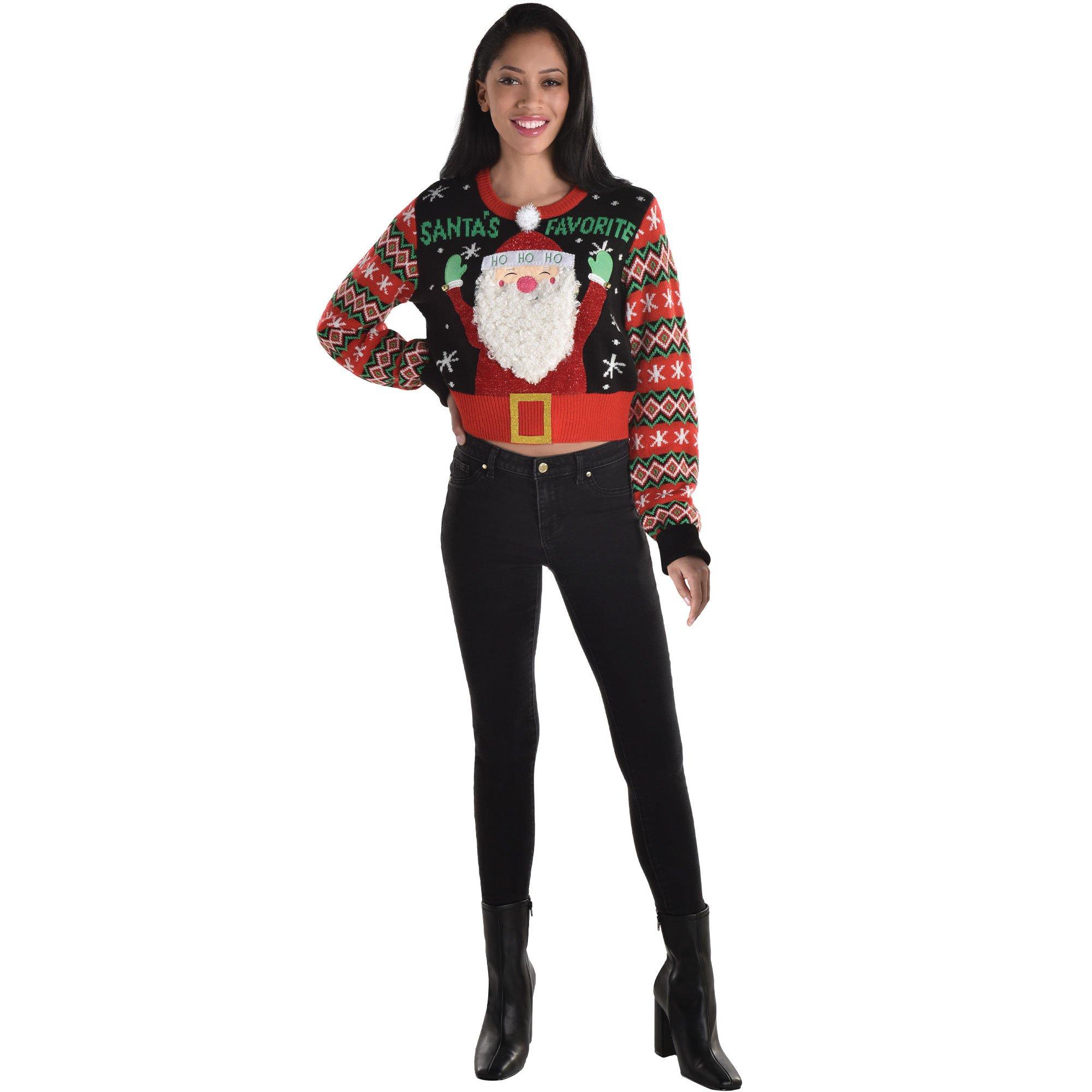 Crop top outlet christmas sweater