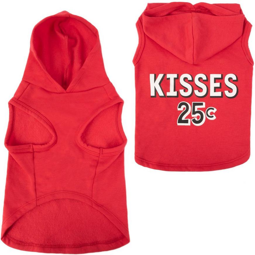 Red Kisses 25¢ Valentine's Day Dog Hoodie