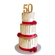 50 & Fabulous Milestone Birthday Cake - Rolling in Dough Bakery