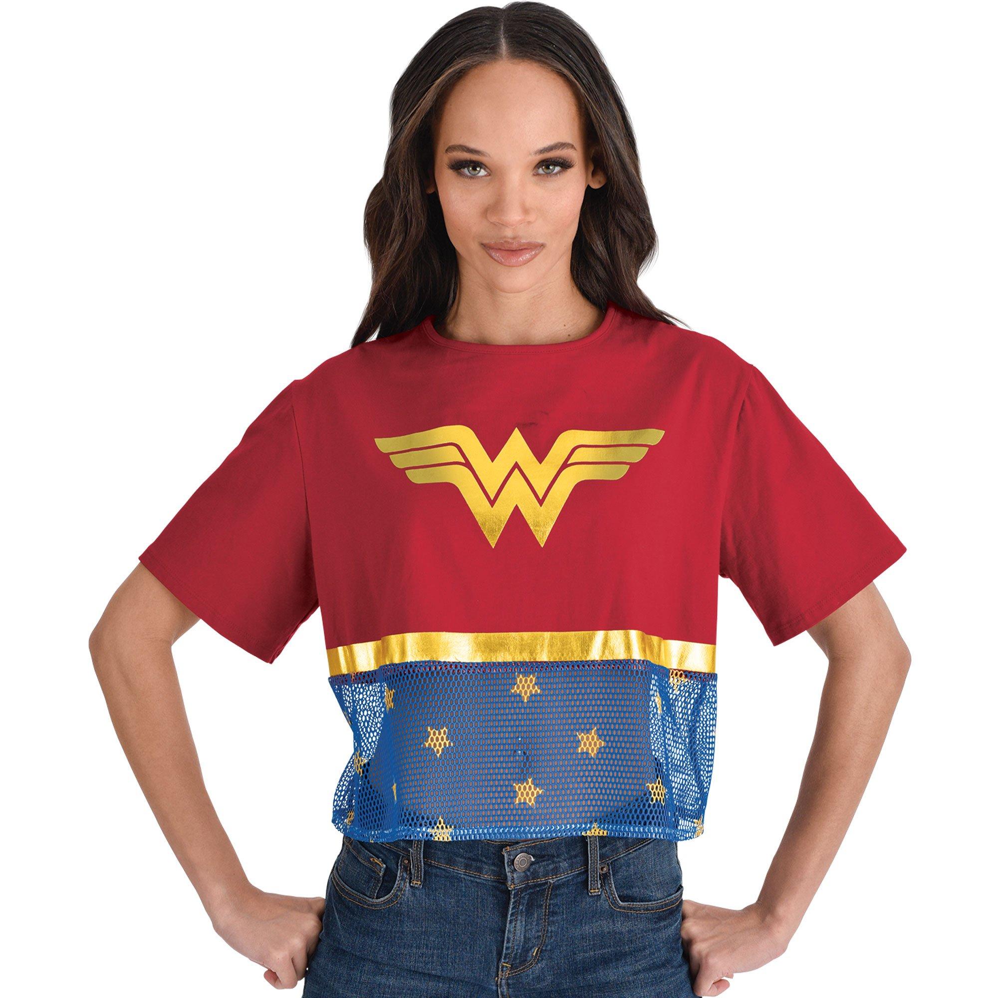 Adult Cropped Wonder Woman T-Shirt