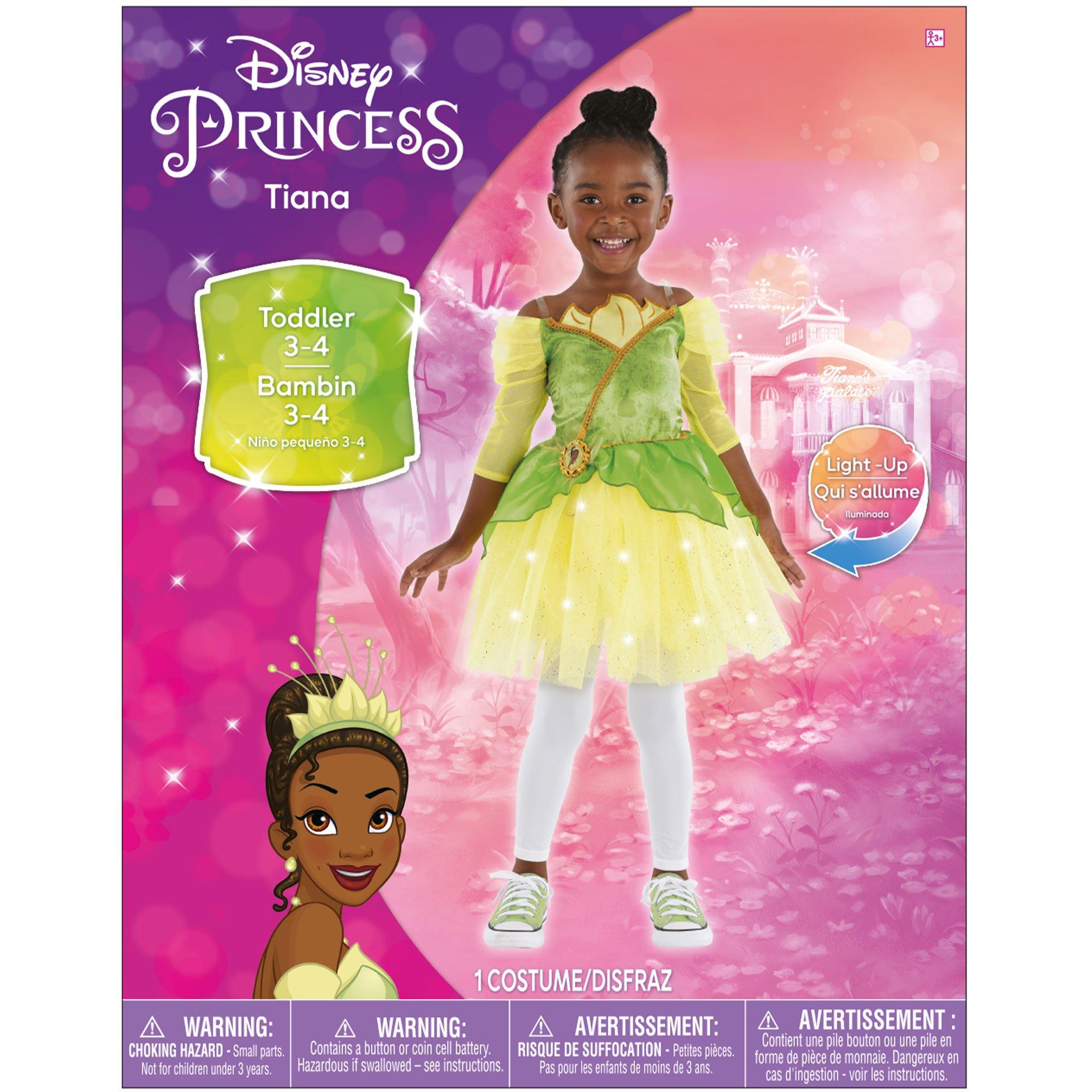  UPORPOR Light Up Dress Tiana Costume for Girls Halloween Green  Fairy Frog Princess Dress Up Clothes Kids Toddler Led Vestido Outfit for  Christmas Carnival Birthday Party, with Long Sleeves, 100 