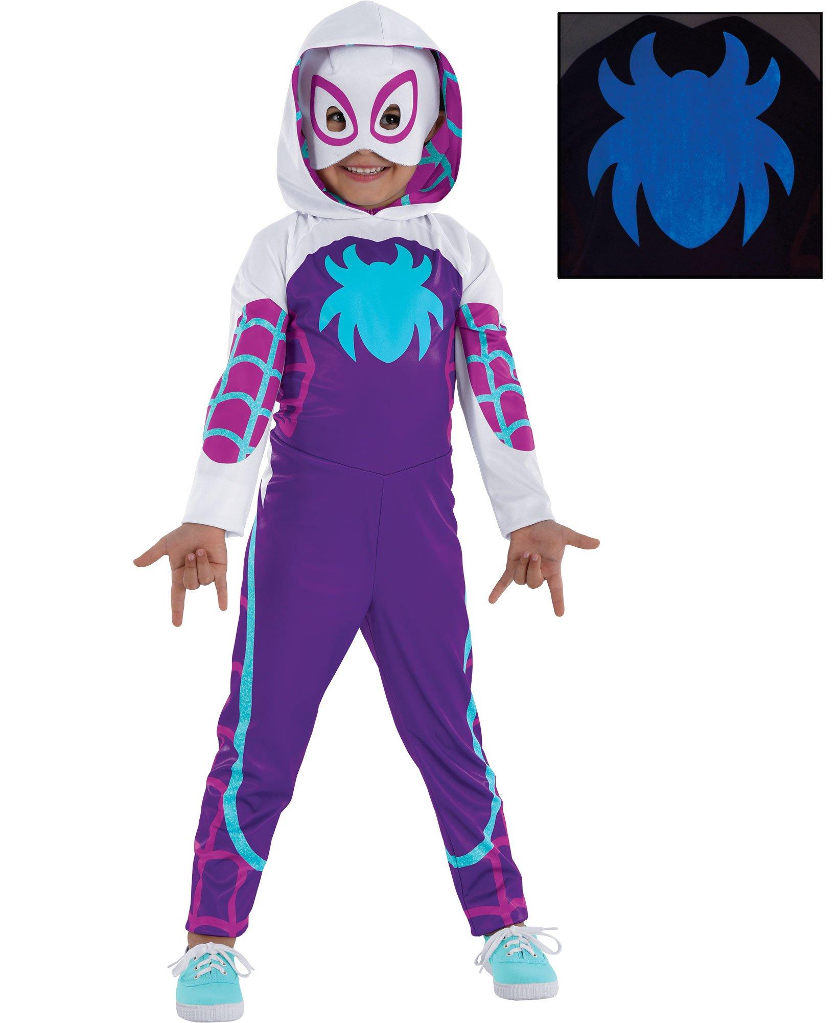 Kids' Glow-in-the-Dark Ghost-Spider Costume - Marvel Spidey and His Amazing  Friends