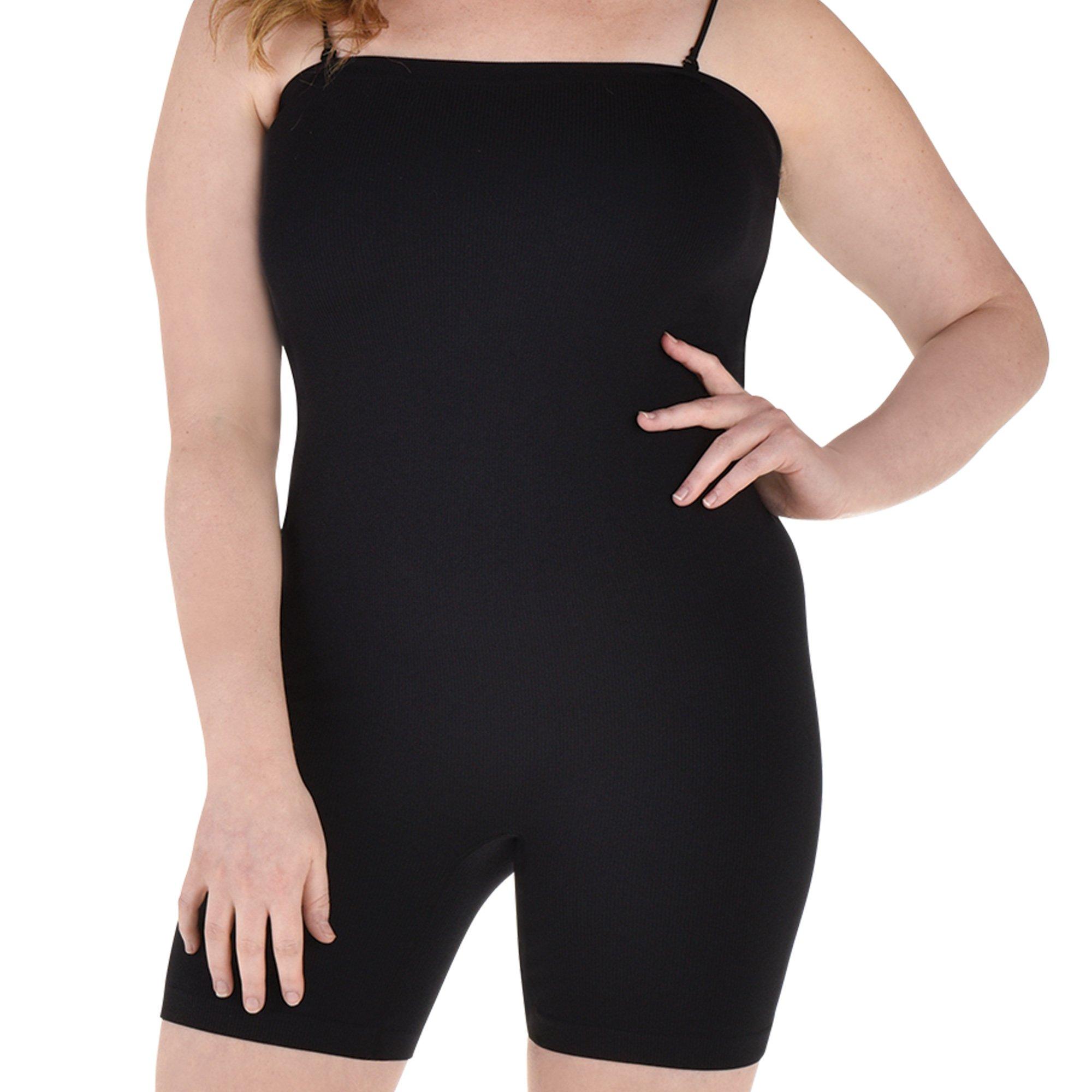 Adult Black Bike Short Plus Size Bodysuit Party City