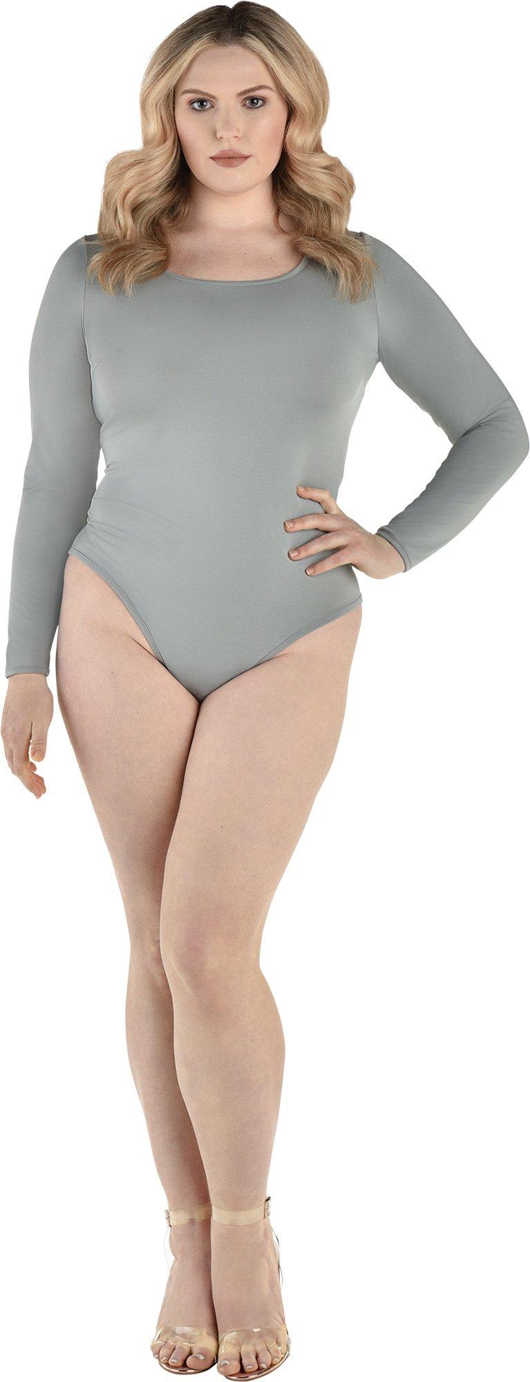 Grey Bodysuit (Adult S/M) - Comfortable, Stretchy & Premium Fabric -  Perfect for Parties, Dress-up, and Role-Playing