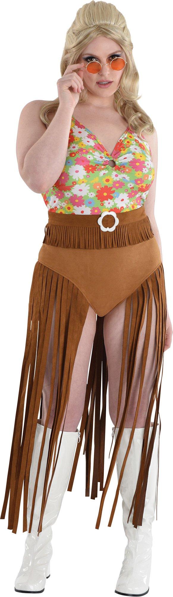 Plus Size Fringe Hippie Costume for Women