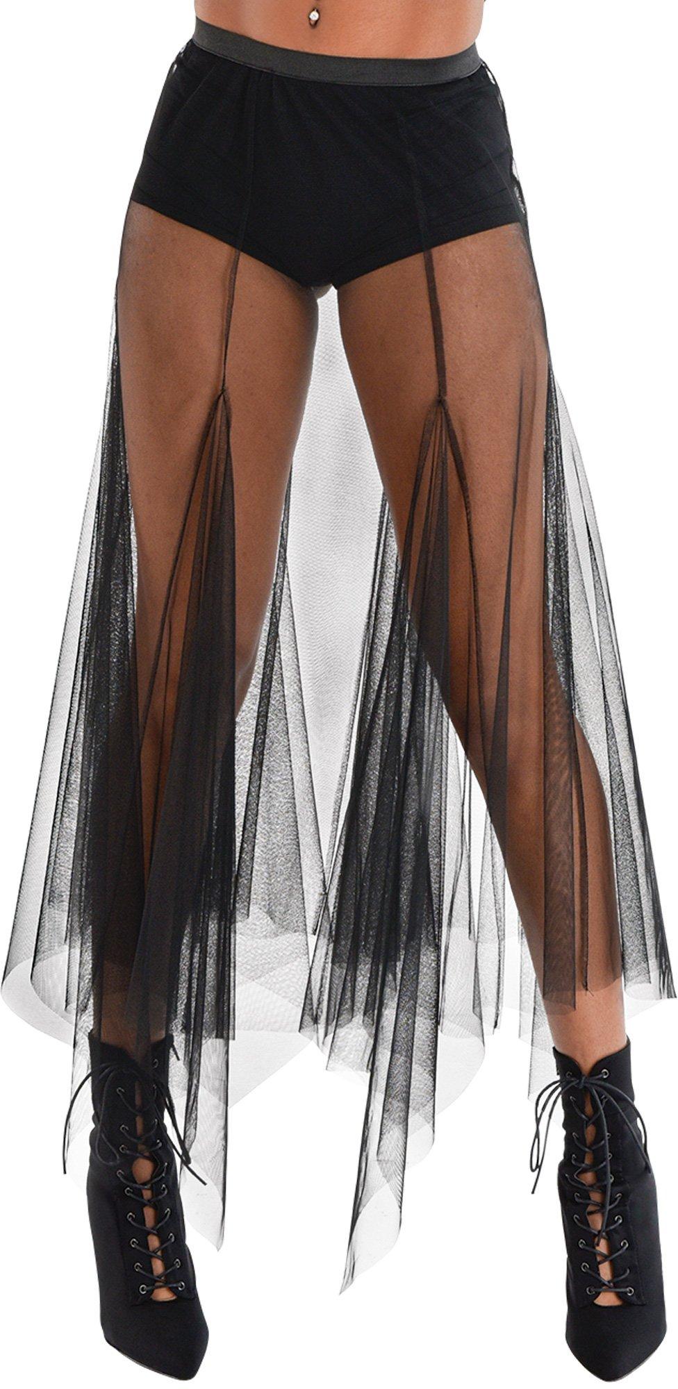 Adult Long Black Sheer Skirt