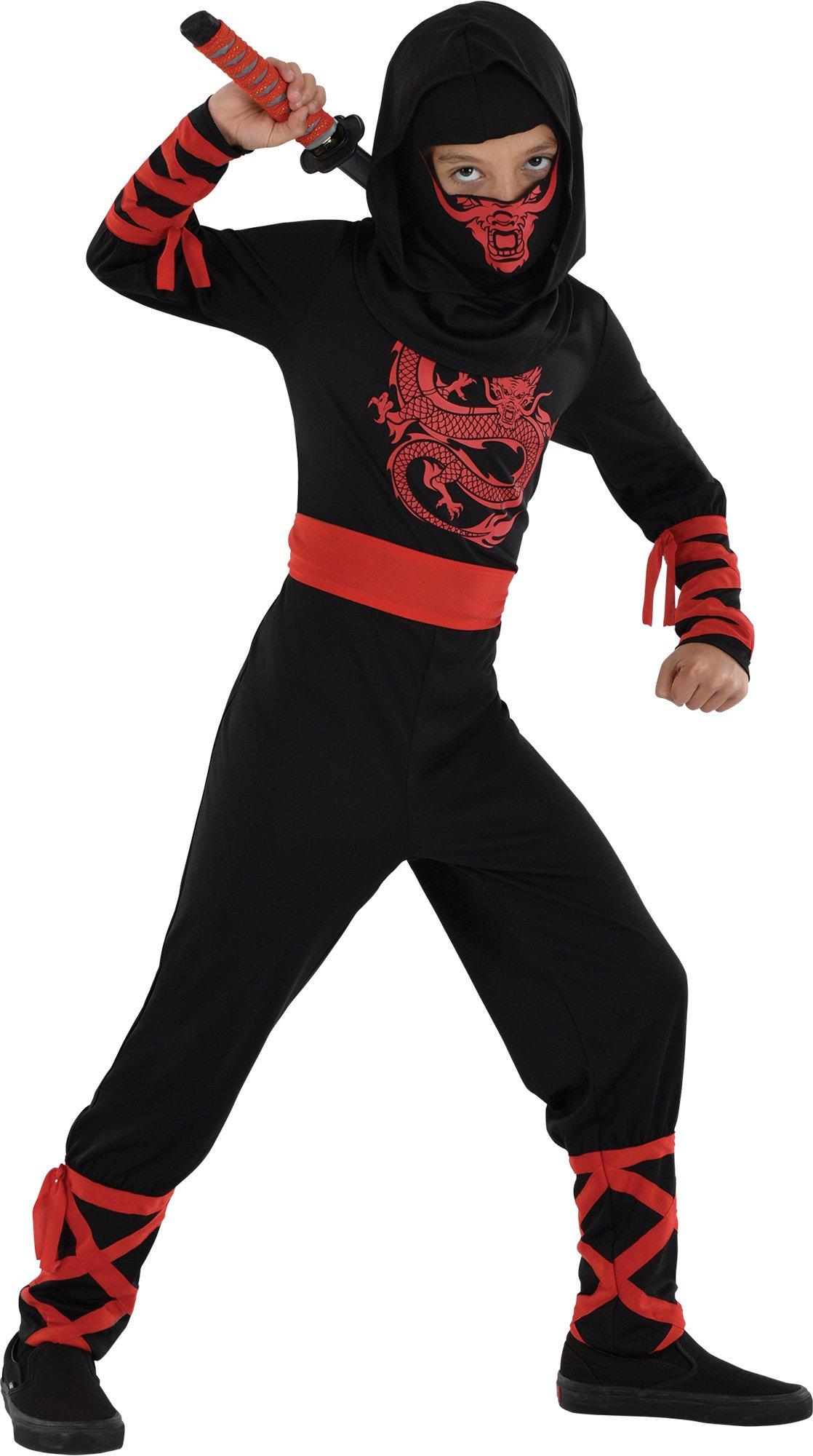 Kids Gold and Black Ninja Costume With Backpack