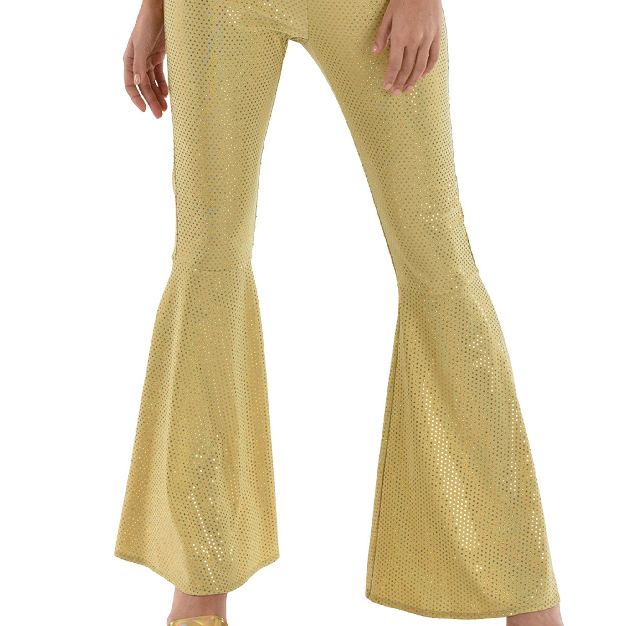 Adult Metallic Gold Disco Jumpsuit Party City