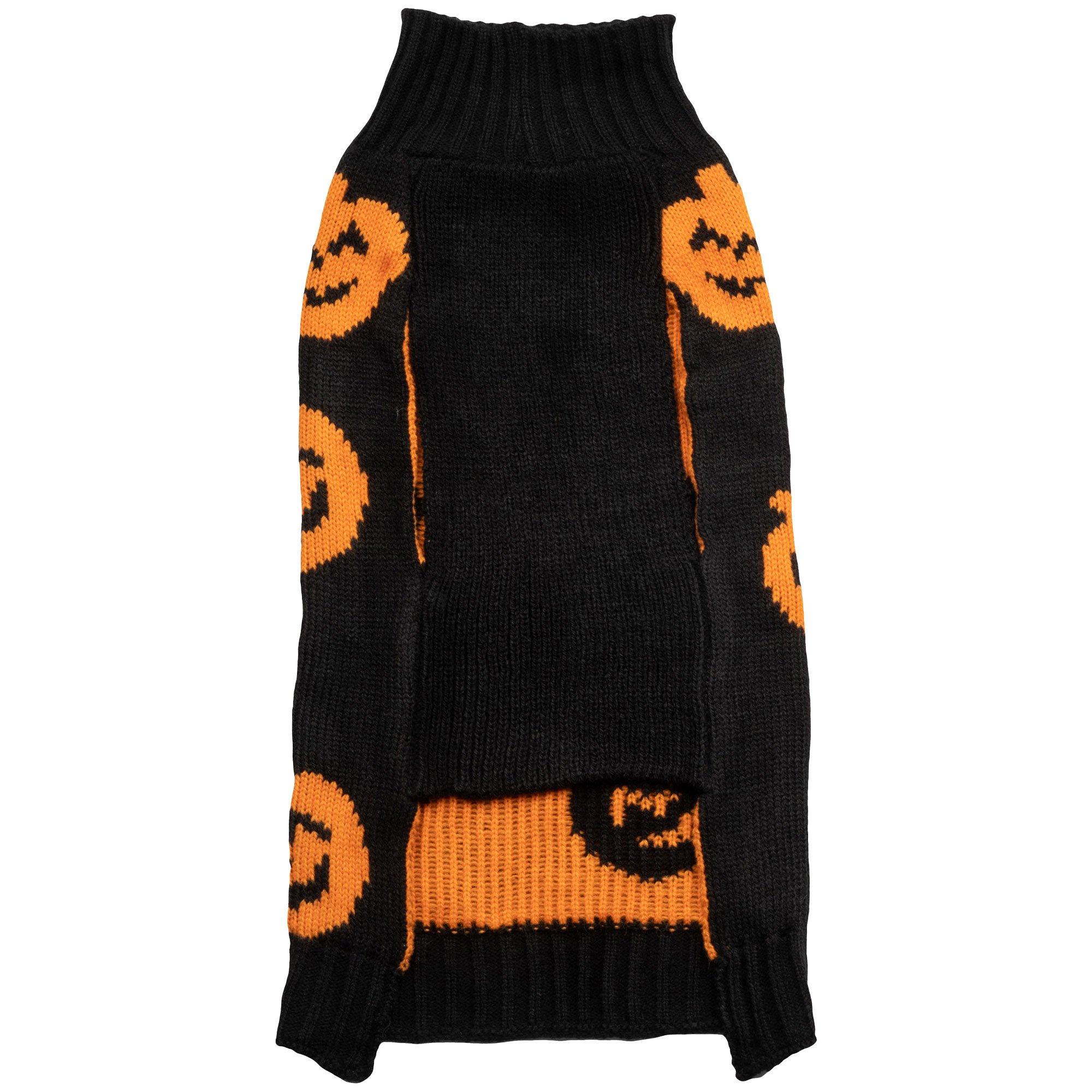 Black Jack-o'-Lantern Dog Sweater