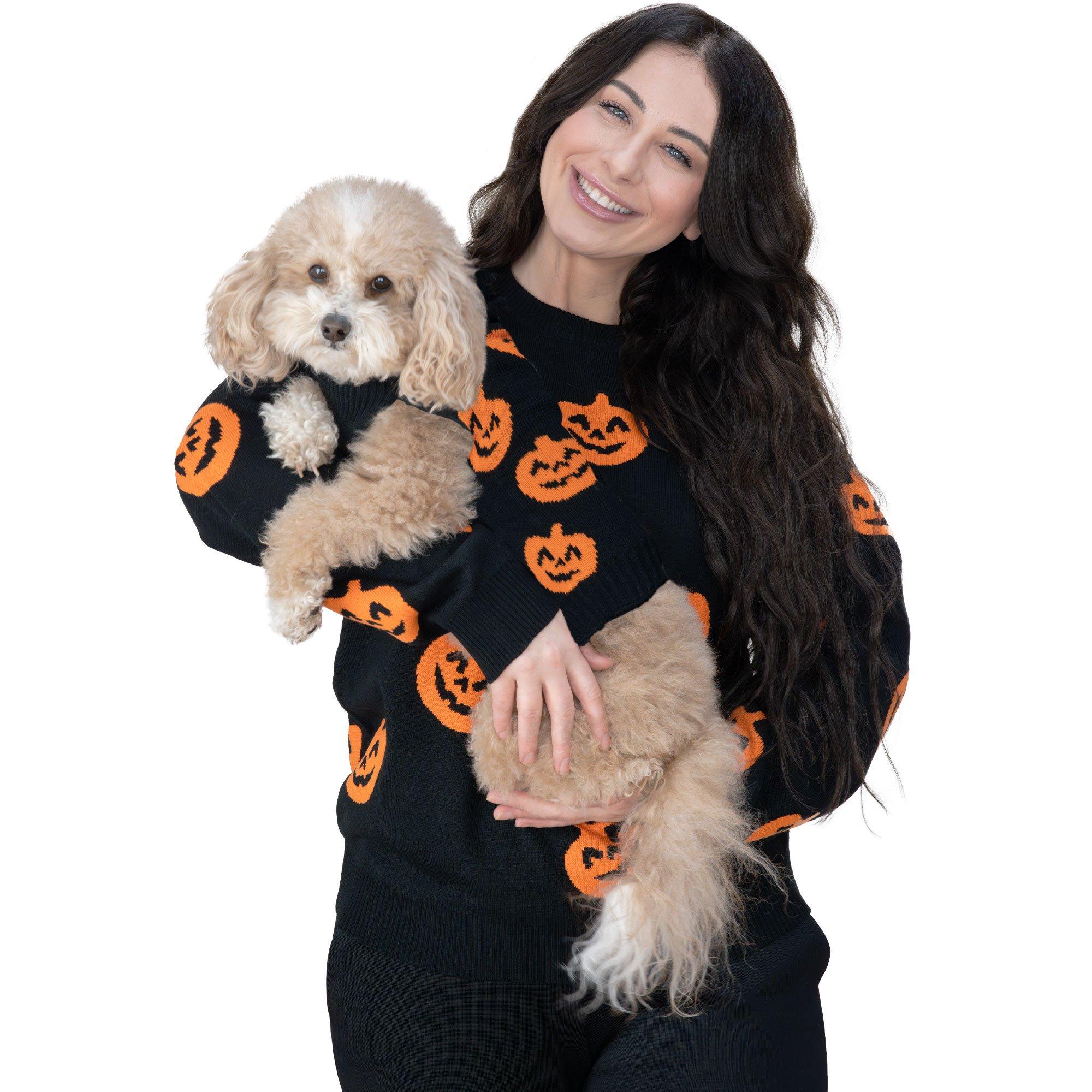 Black Jack-o'-Lantern Dog Sweater