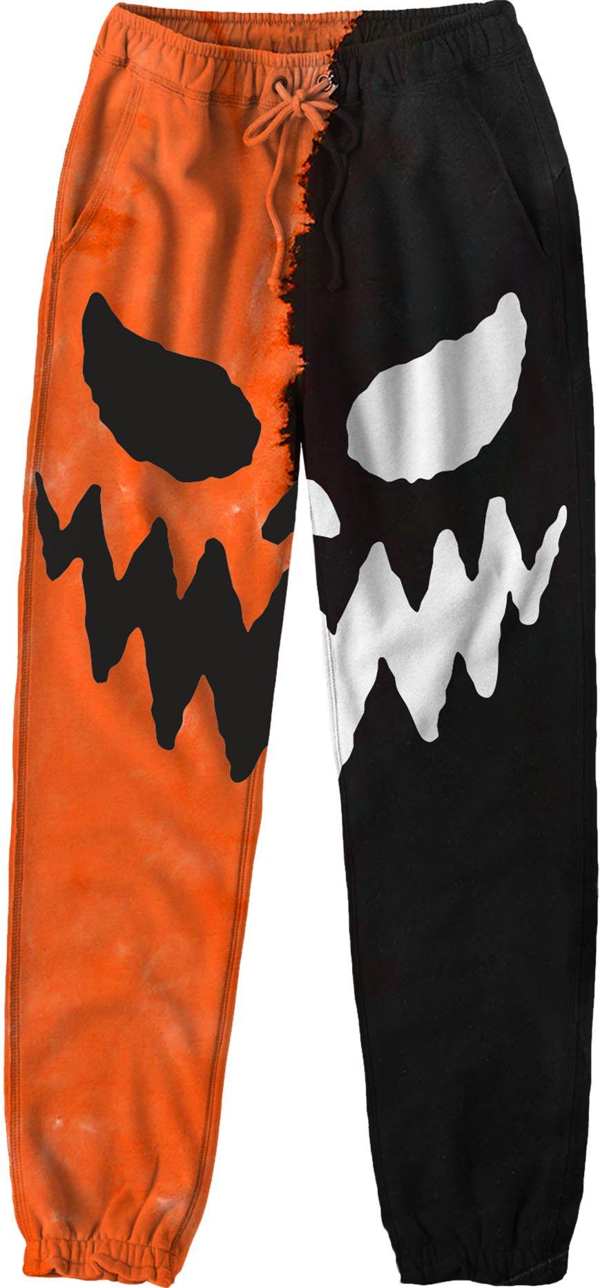 Adult Black & Orange Jack-o'-Lantern Sweatpants