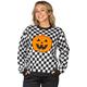 Adult Halloween Pumpkin Checkerboard Sweater