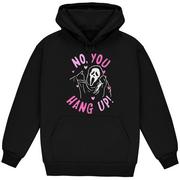 Adult No, You Hang Up Ghost Face Black Cotton & Polyester Hoodie - Scream