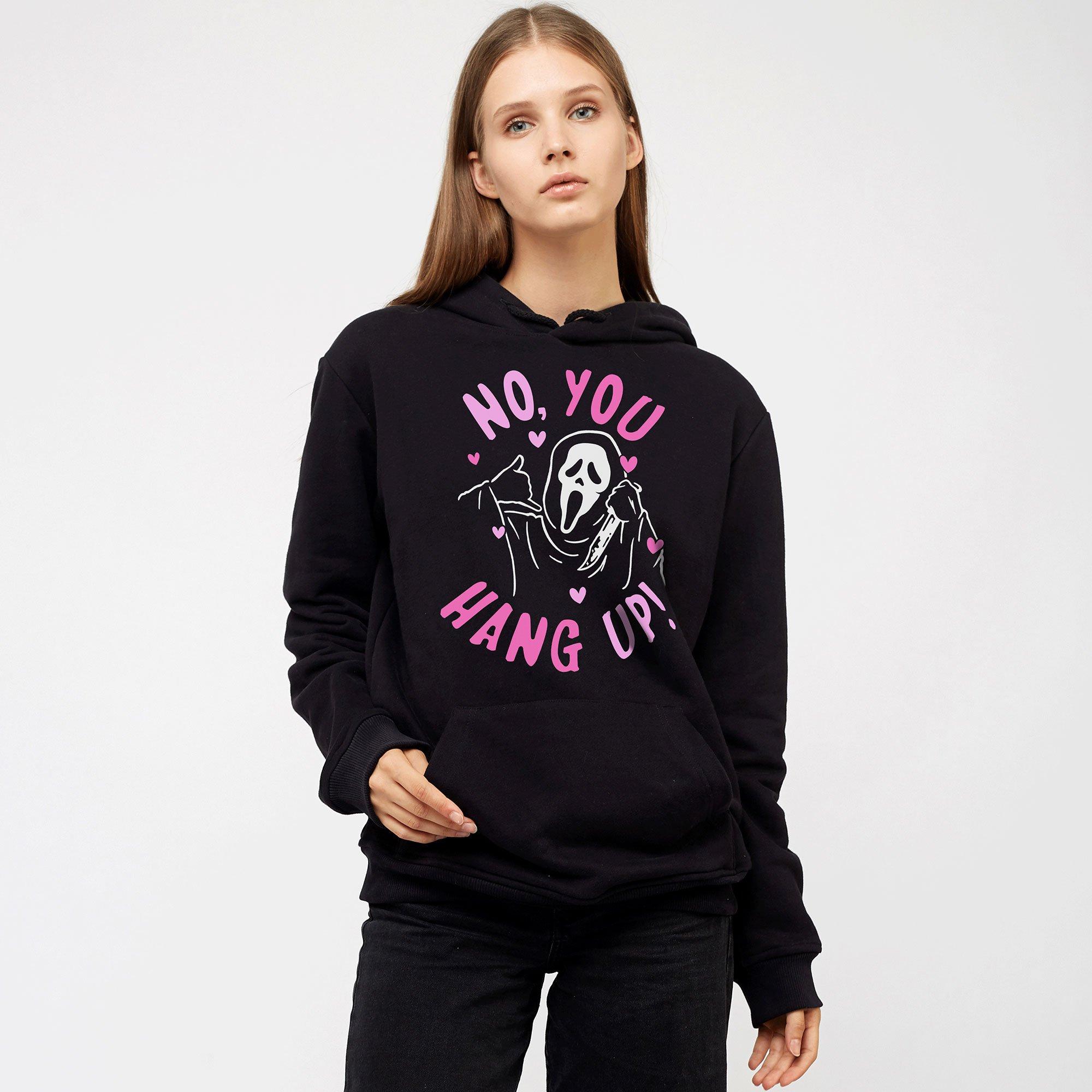 Adult No, You Hang Up Ghostface Black Cotton & Polyester Hoodie