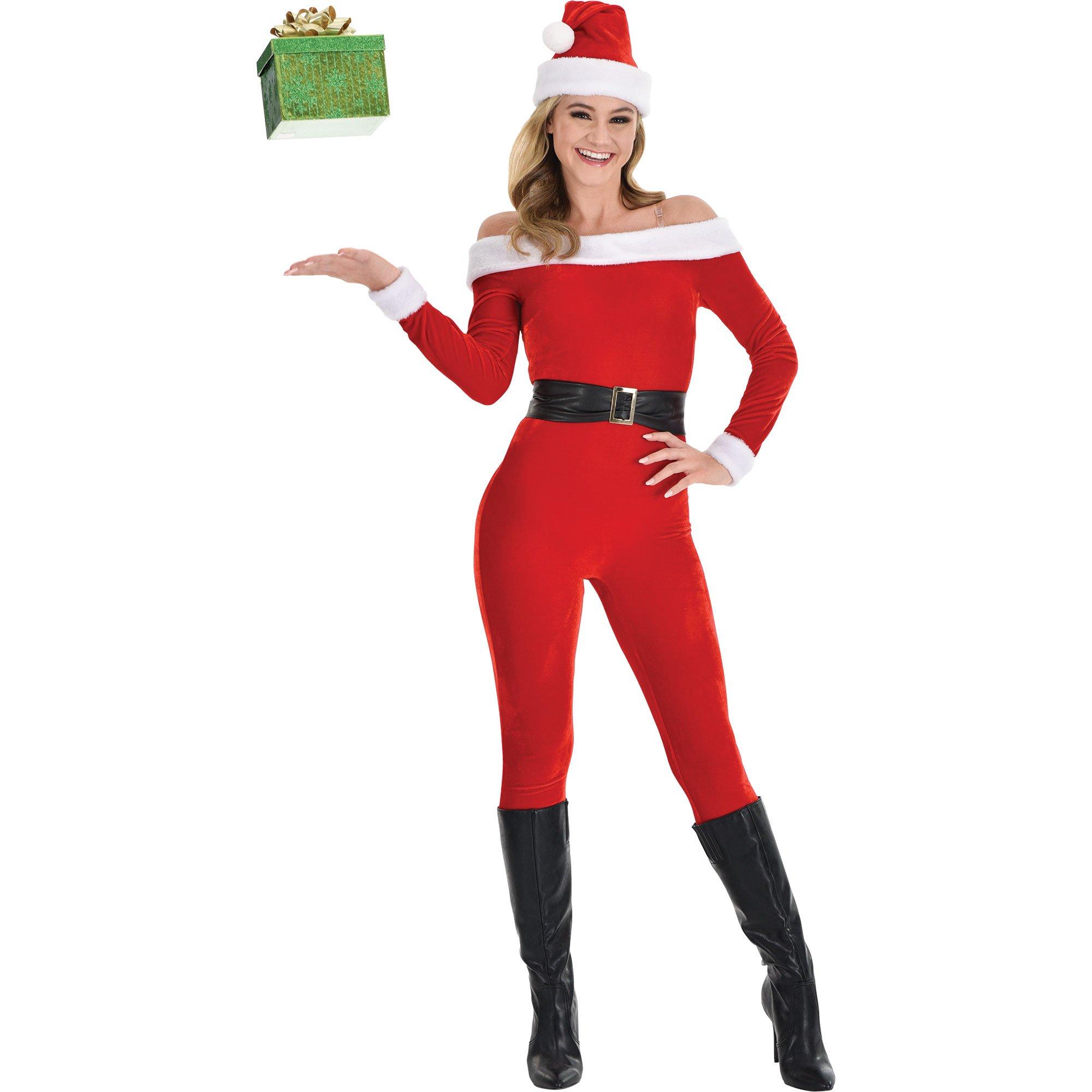 Adult Santa Babe Catsuit Costume