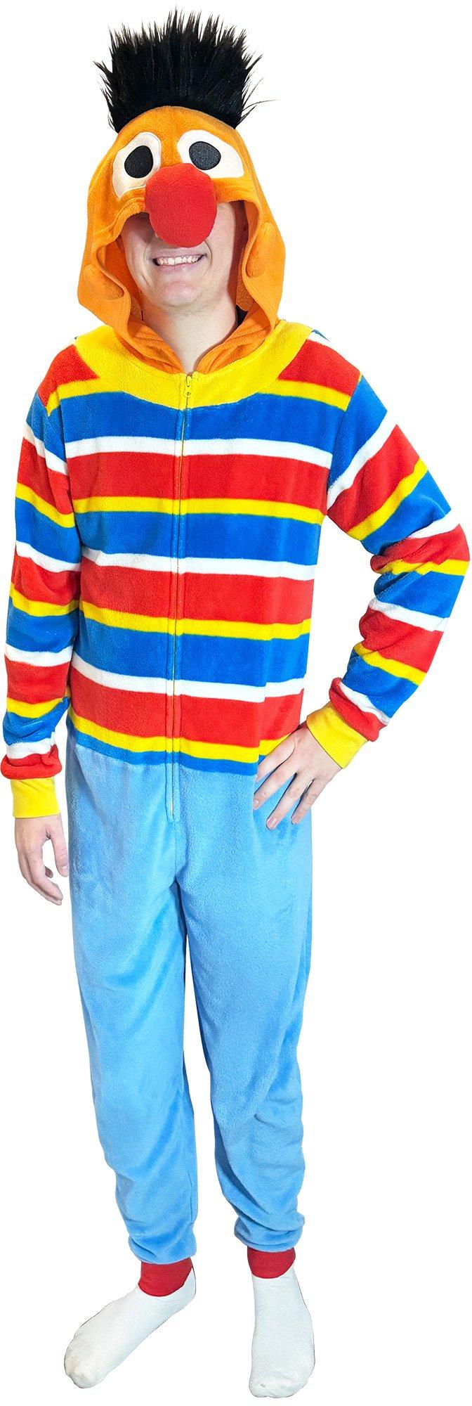 Adult Ernie One Piece Zipster Costume - Sesame Street