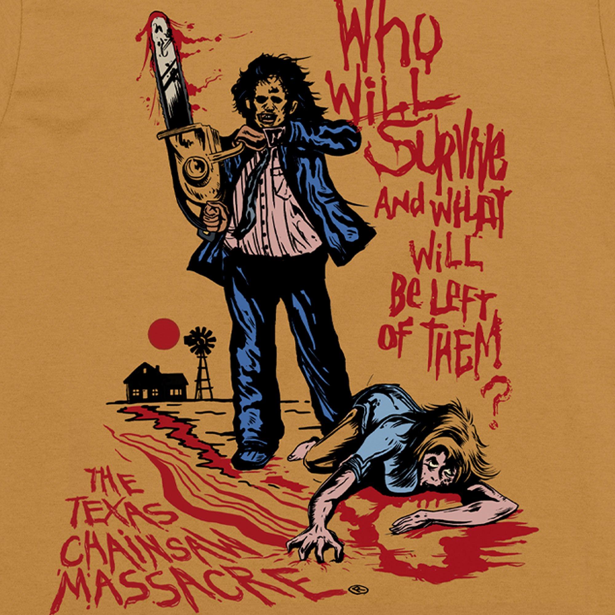 Adult Yellow Leatherface Who Will Survive Cotton T-Shirt - Texas Chainsaw Massacre