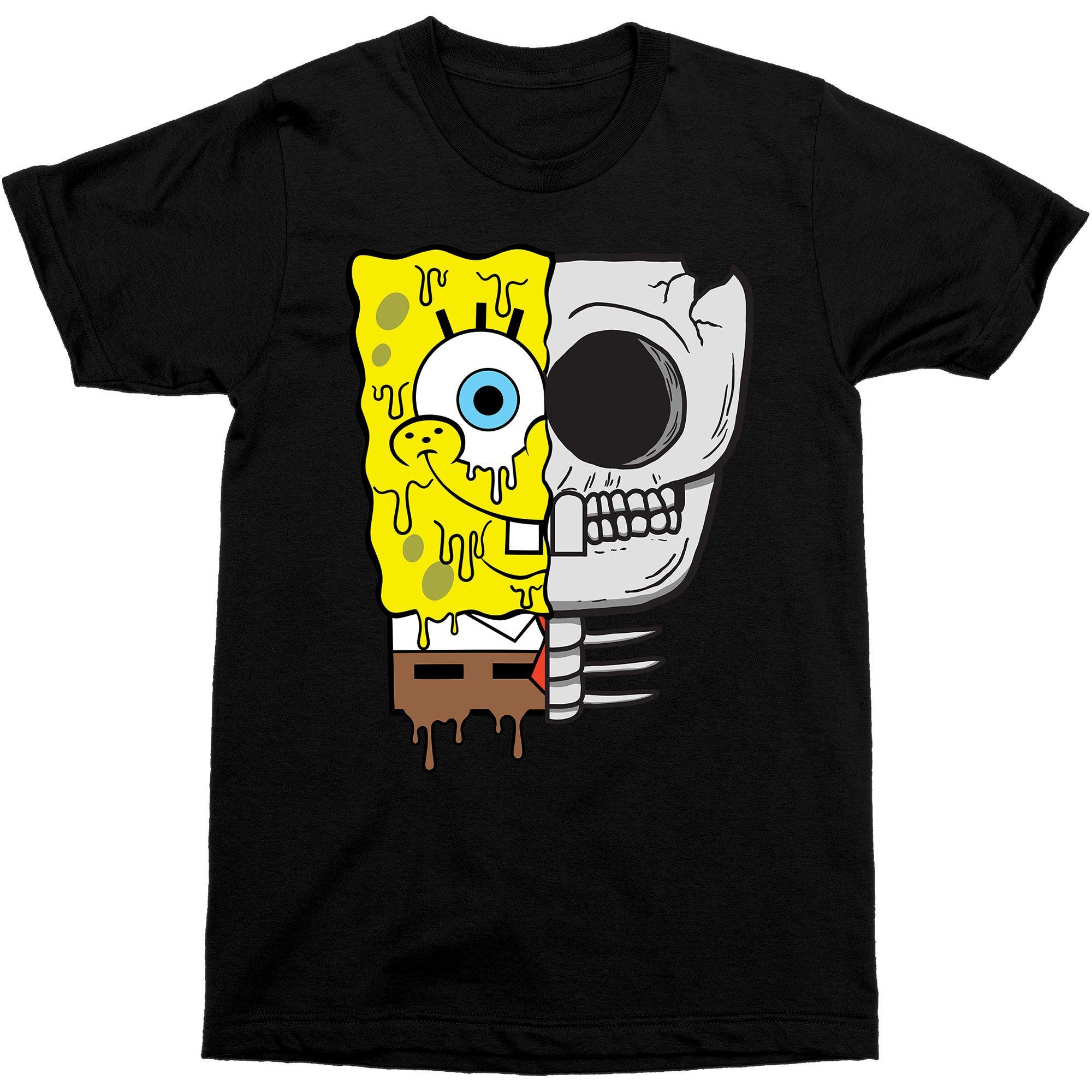 Kids' Glow-in-the-Dark SpongeBob SquarePants Half Skull T-Shirt - Nickelodeon