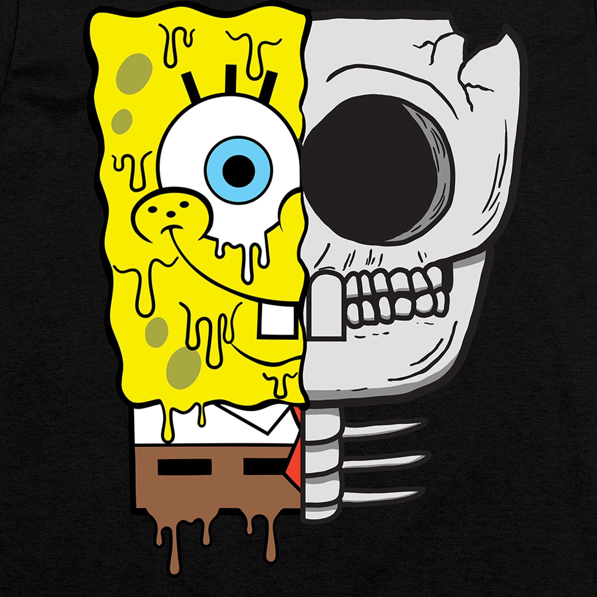 Kids' Glow-in-the-Dark SpongeBob SquarePants Half Skull T-Shirt - Nickelodeon