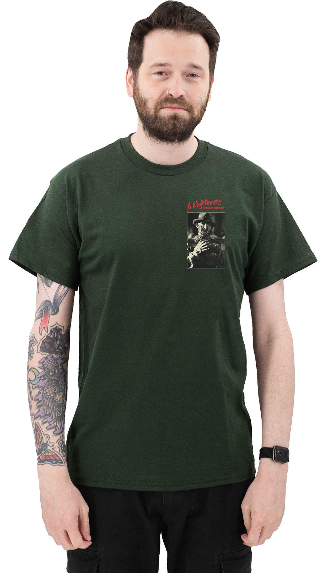 Adult Green Freddy Krueger Cotton T-Shirt - Nightmare on Elm Street