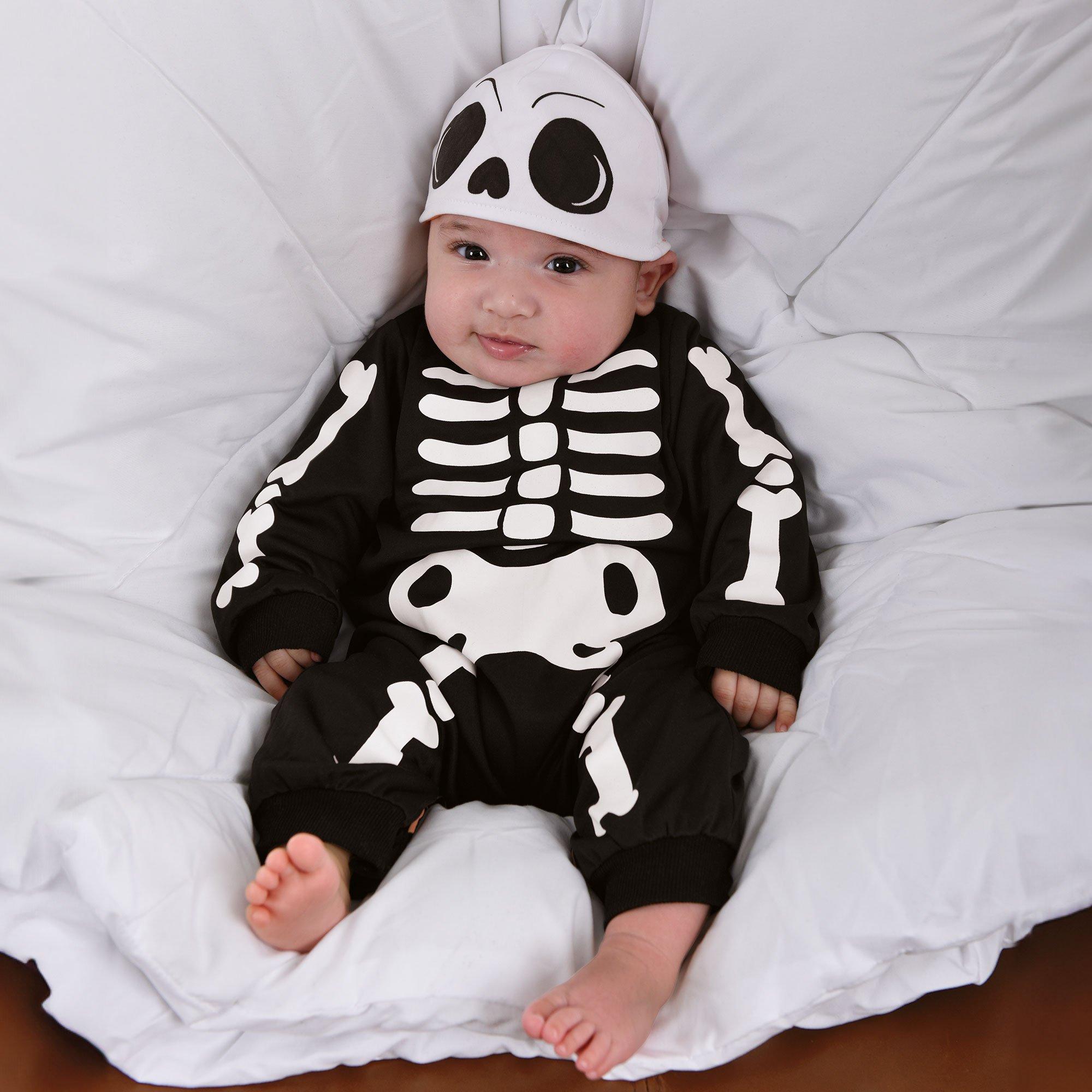 Baby Reversible Pumpkin & Skeleton Onesie Set