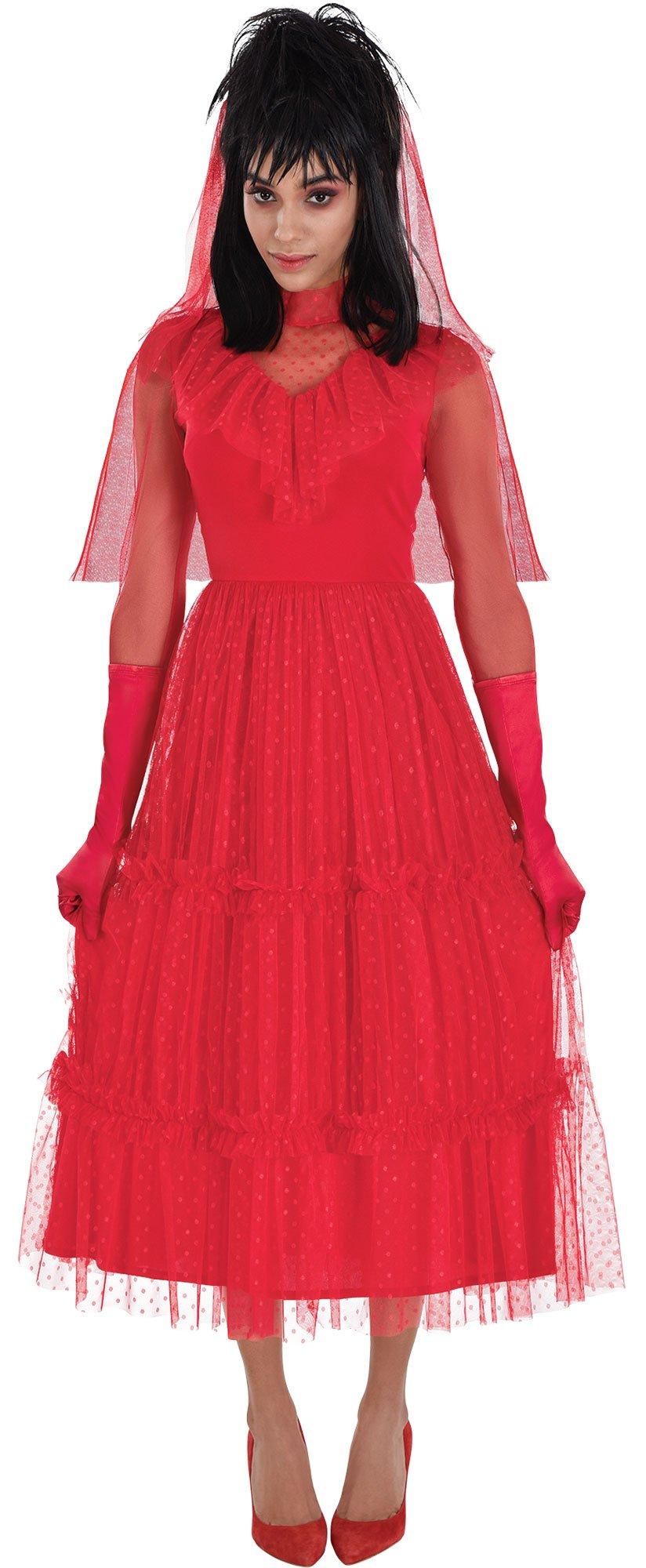 Adult Lydia Red Wedding Dress Costume - Beetlejuice