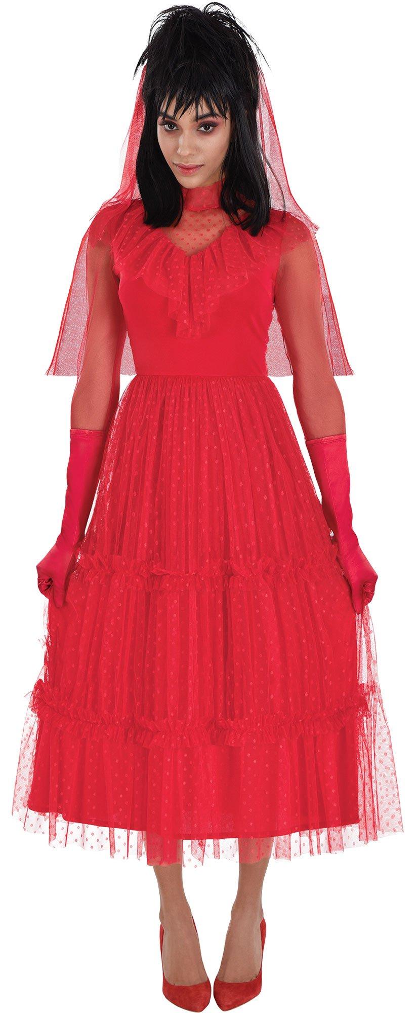 Adult Lydia Red Wedding Dress Costume - Beetlejuice | Party City