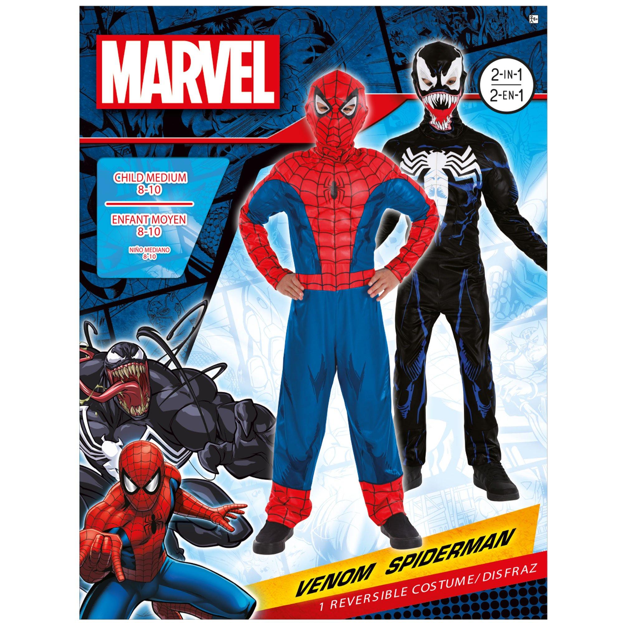 Kids' 2-in-1 Reversible Venom & Spider-Man Muscle Costume - Marvel