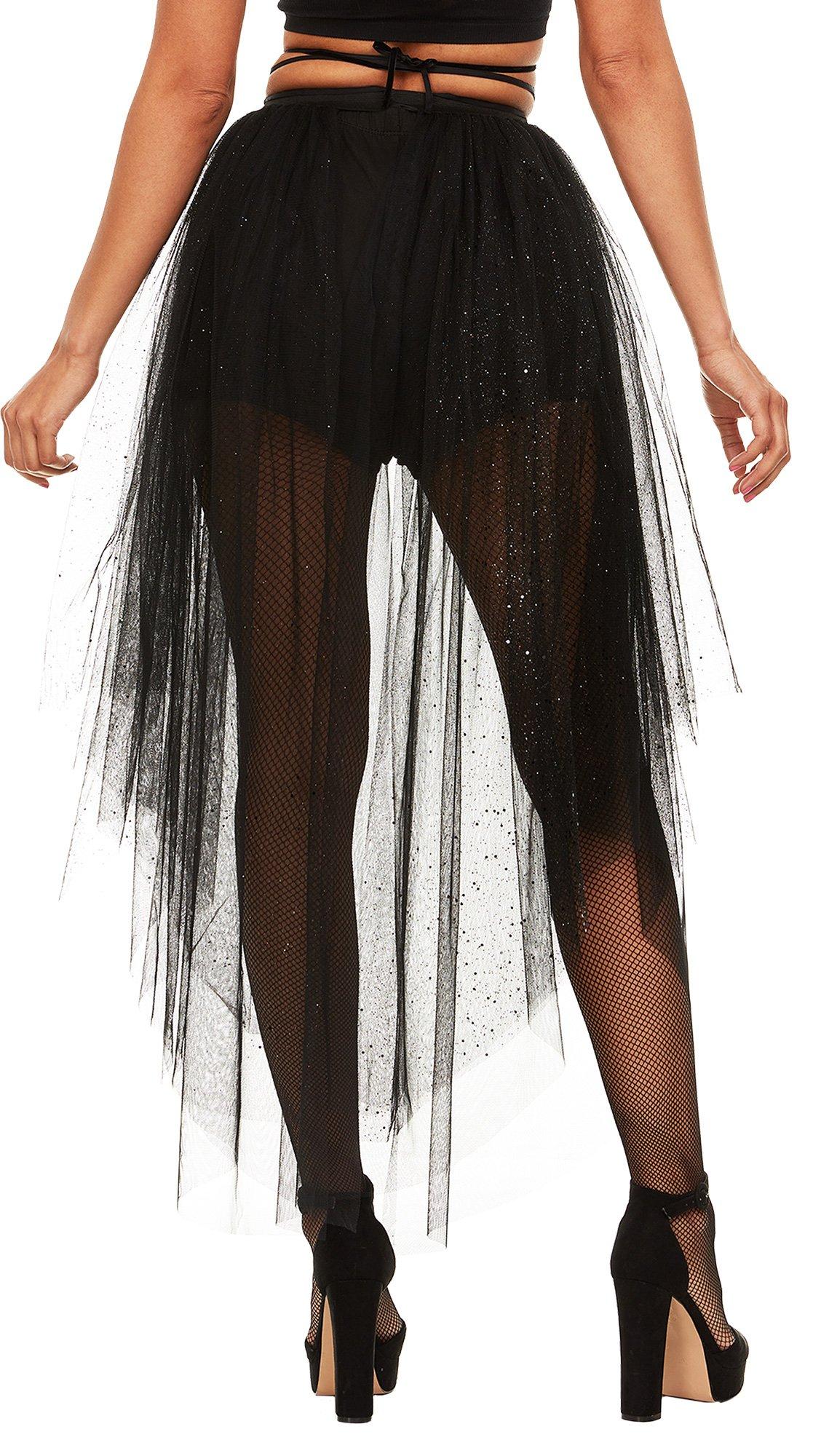 Adult Black Sparkle Tulle Wrap Skirt