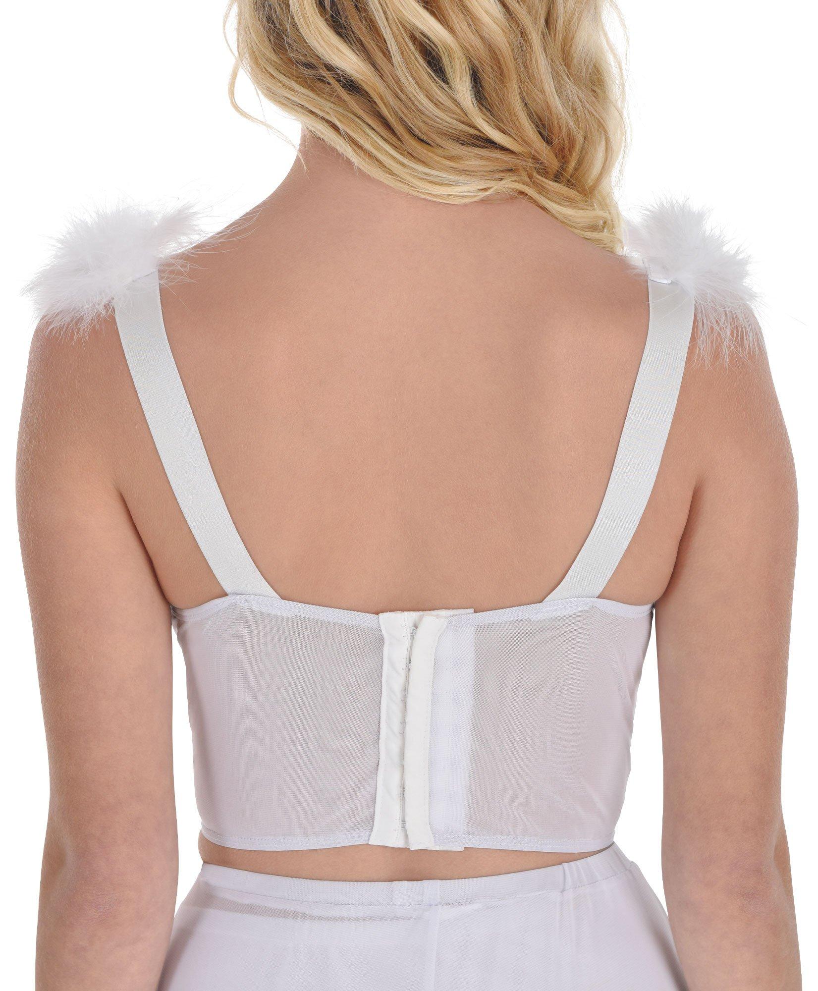 Adult Marabou Sheer White Angel Corset