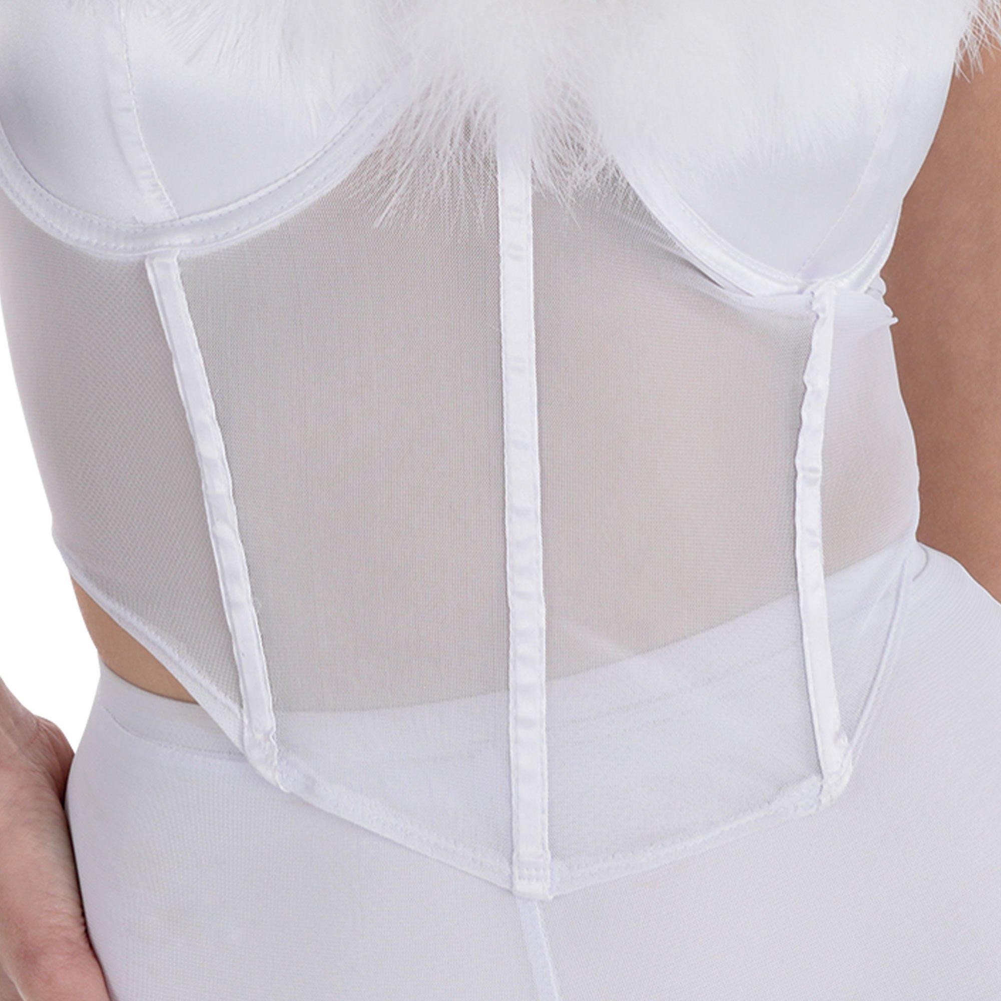 Adult Marabou Sheer White Angel Corset