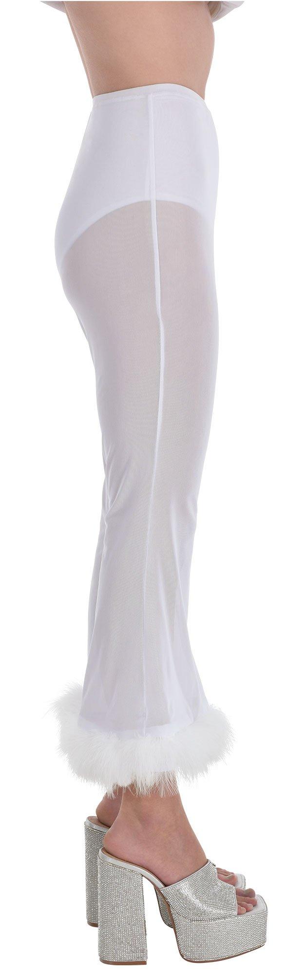 Adult Marabou Sheer White Angel Pants