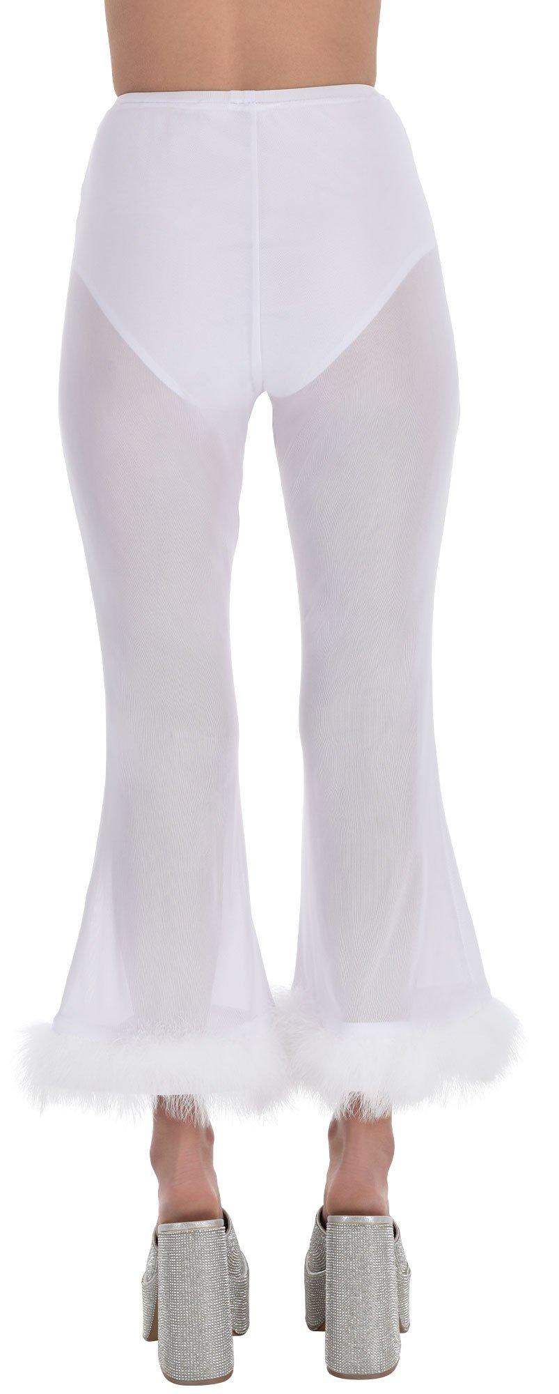 Adult Marabou Sheer White Angel Pants