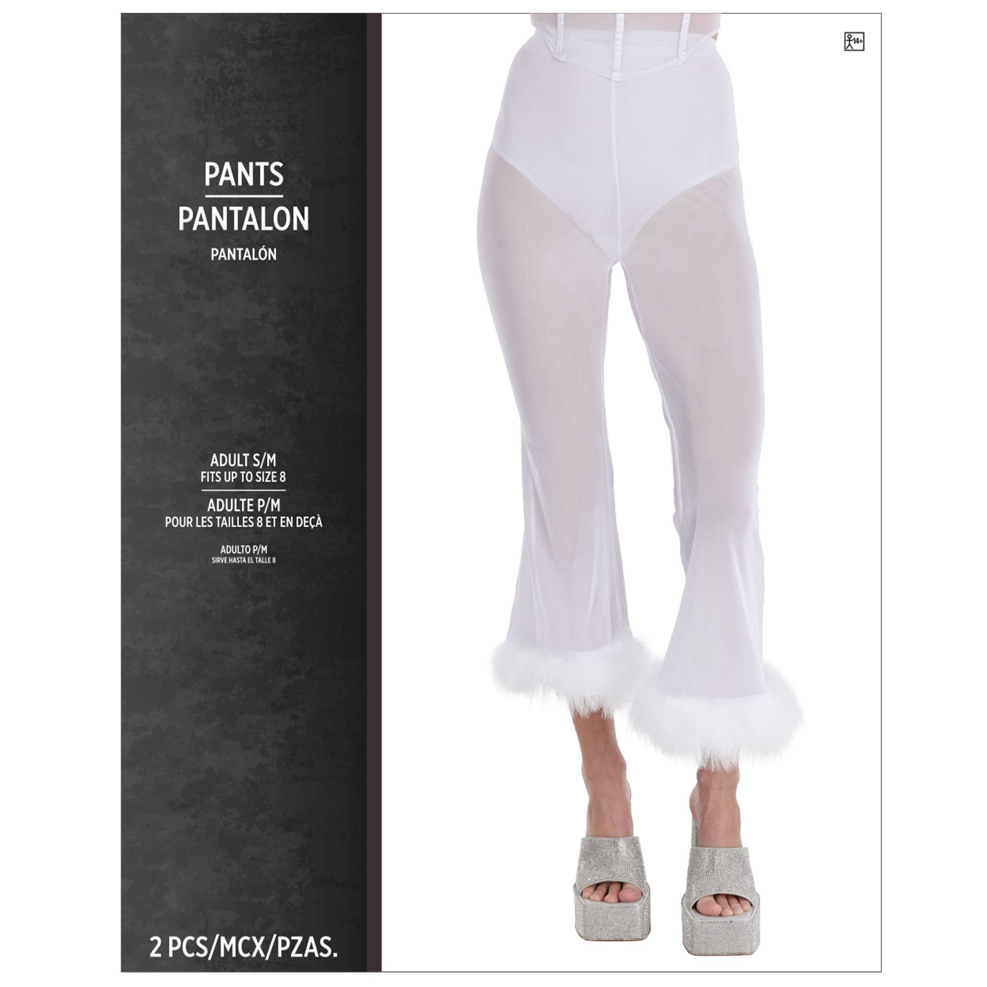 Adult Marabou Sheer White Angel Pants