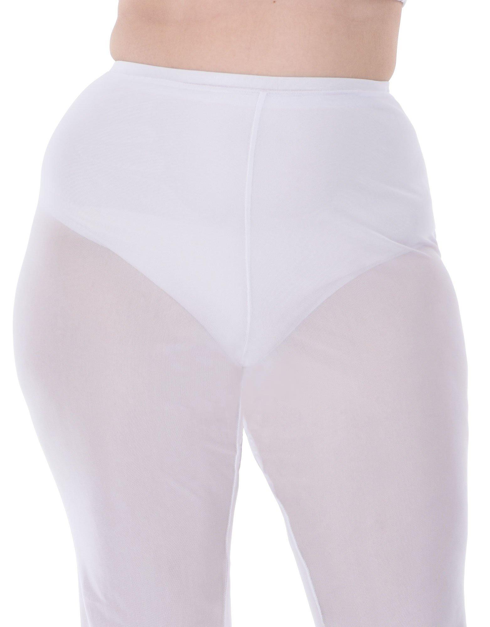 Adult Marabou Sheer White Plus Size Angel Pants