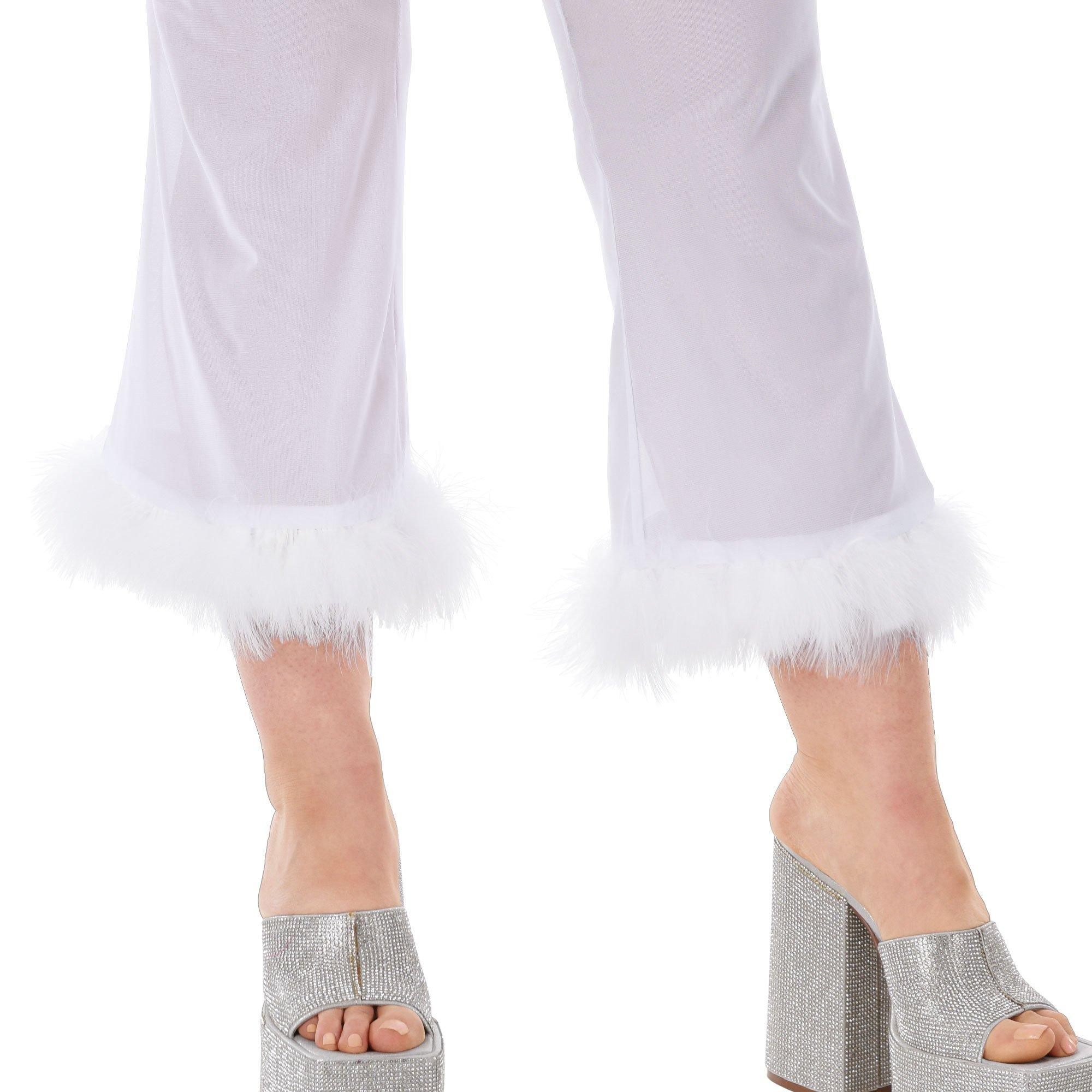 Adult Marabou Sheer White Plus Size Angel Pants