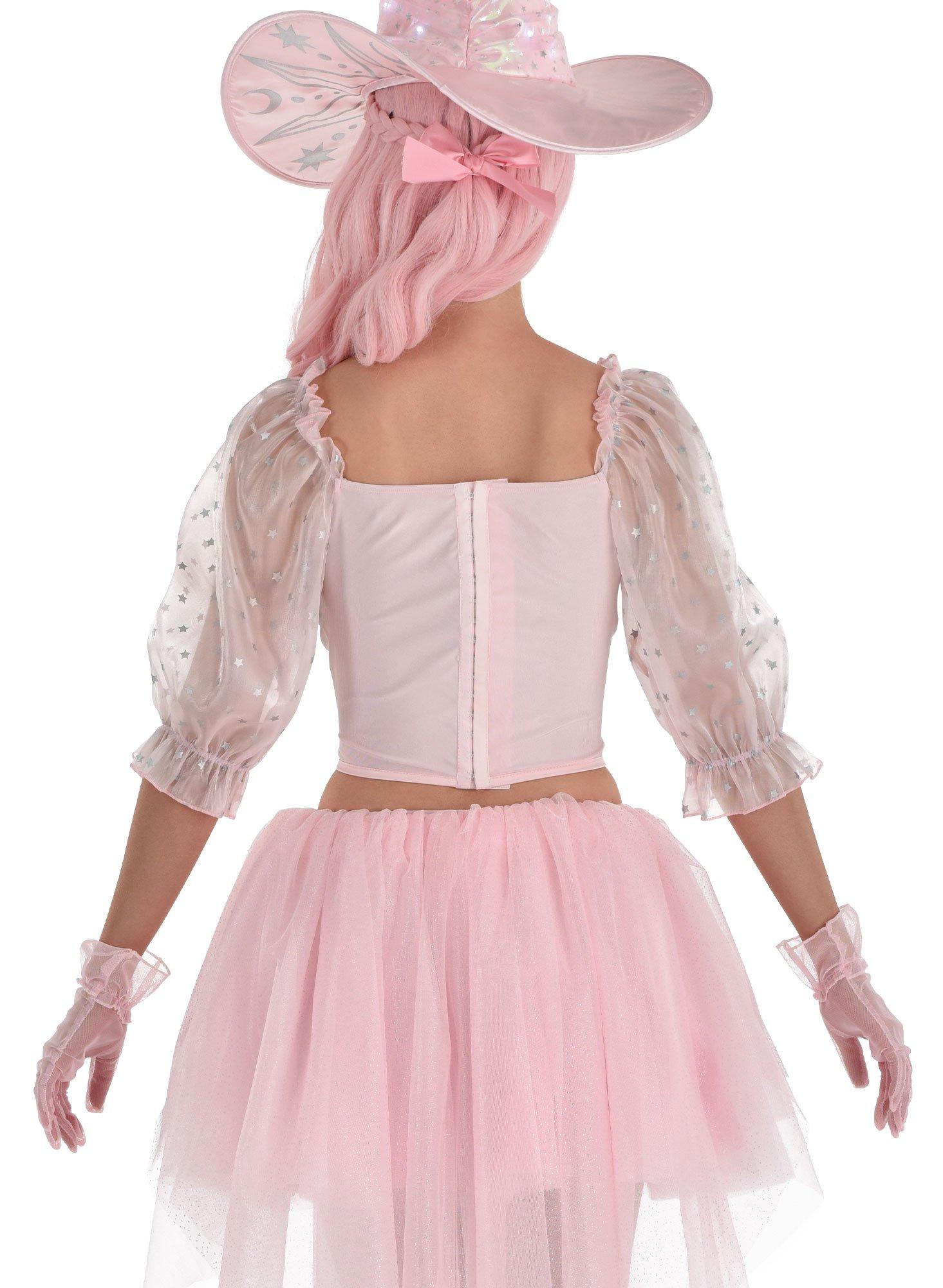 Adult Pink Corset with Puff Sleeves