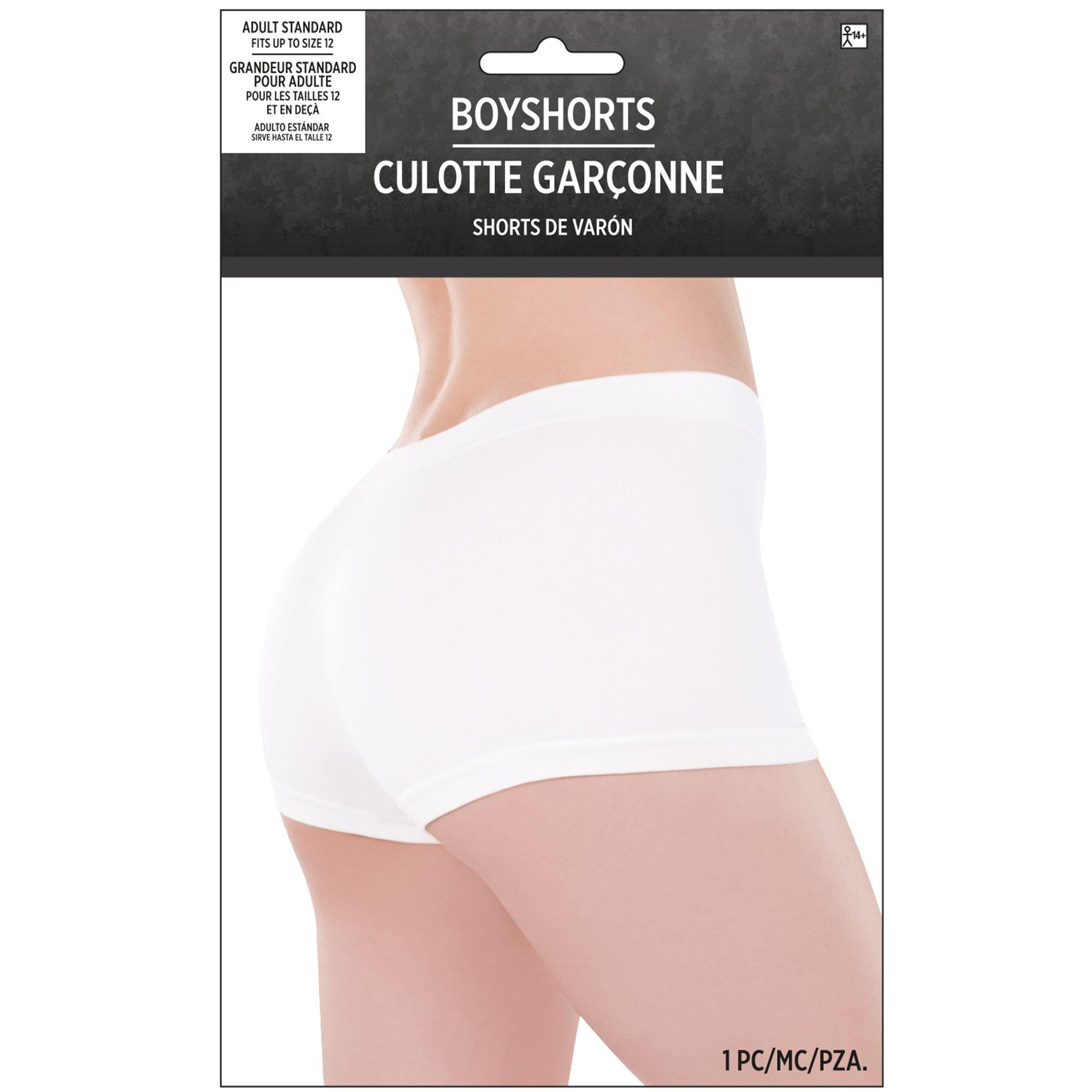 Adult White Boyshorts Plus Size