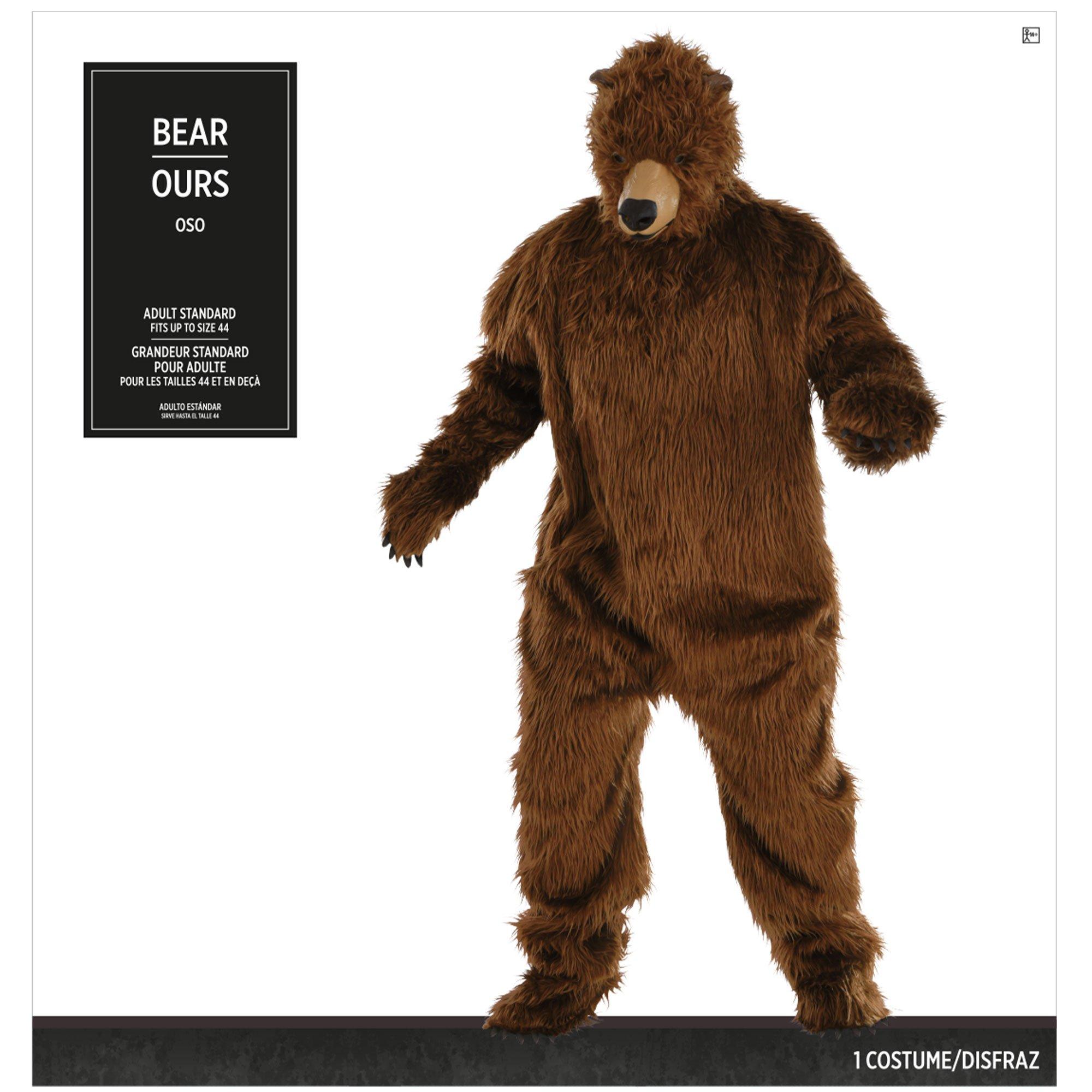 Adult Plush Bear Costume with Mask