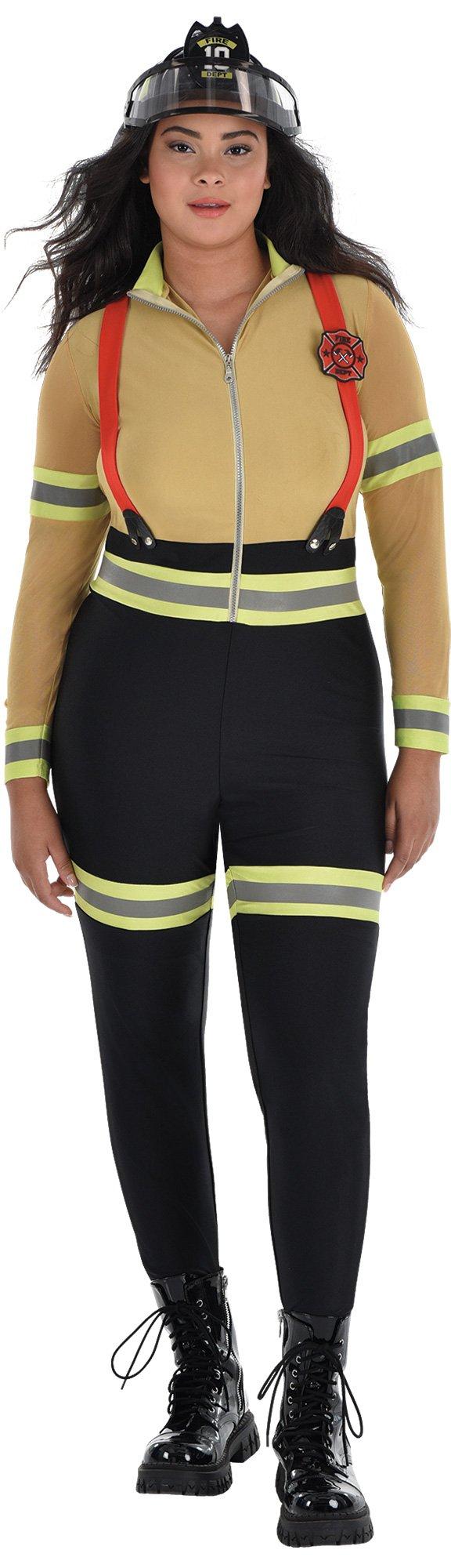 Adult Firefighter Plus Size Catsuit Costume