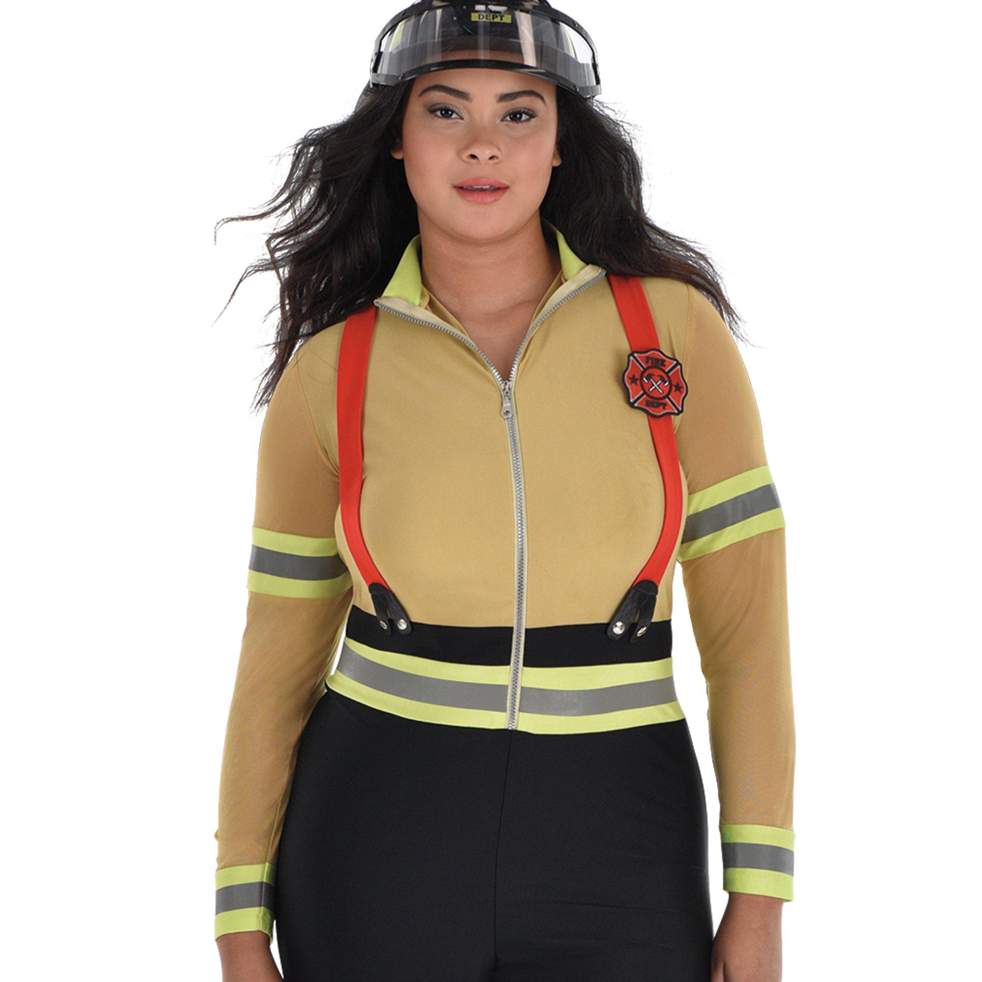 Adult Firefighter Plus Size Catsuit Costume