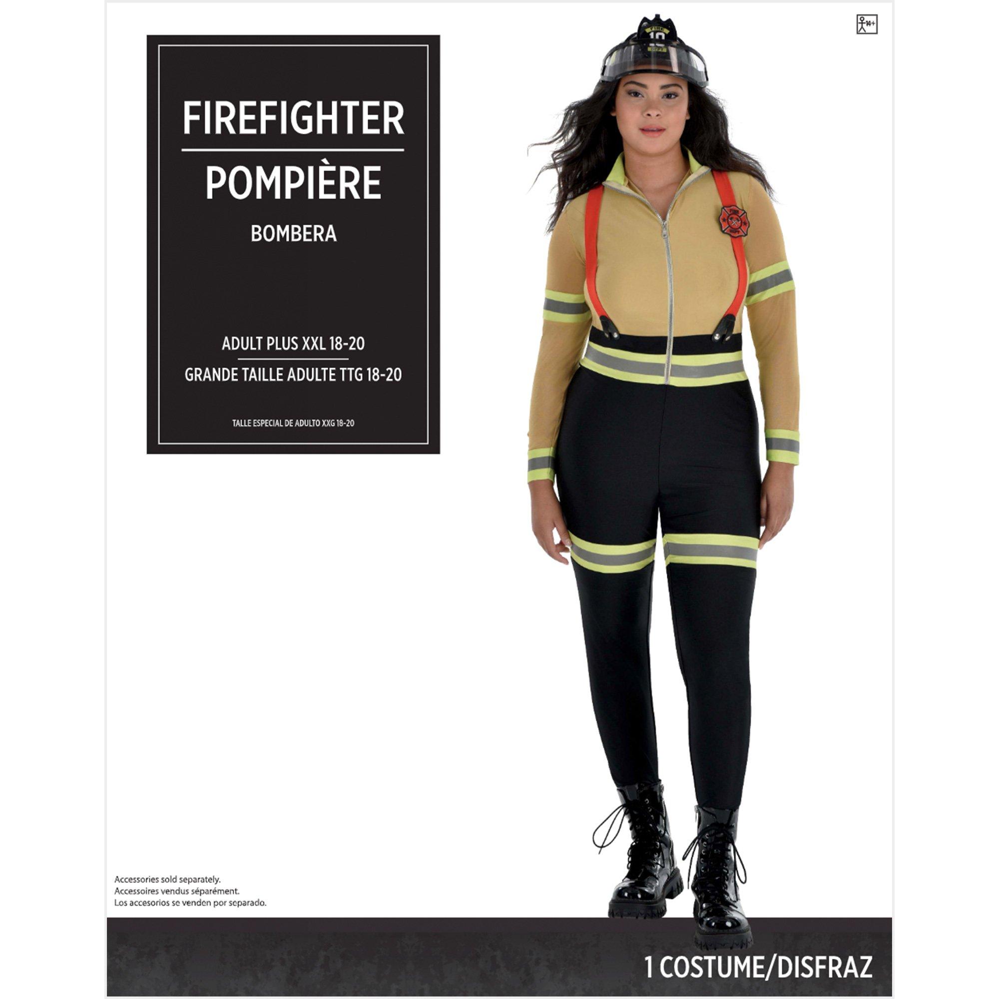 Adult Firefighter Plus Size Catsuit Costume