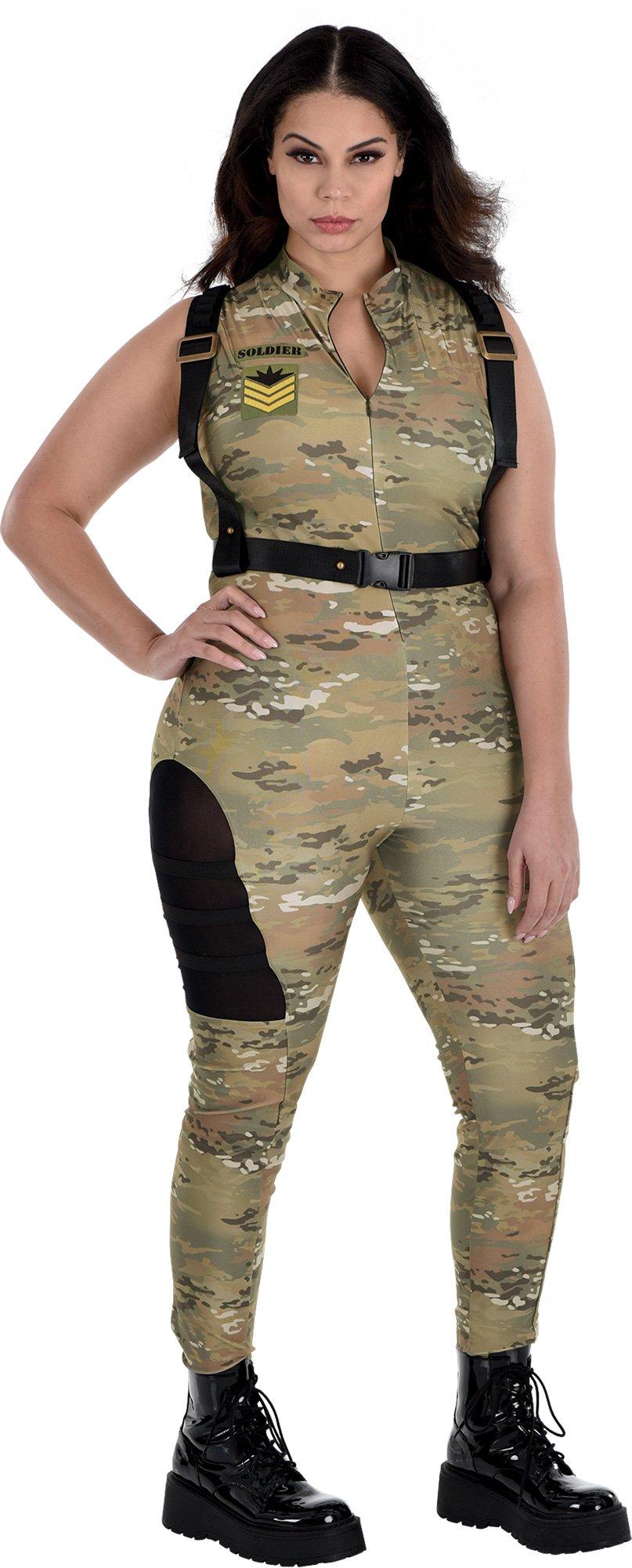 Adult Soldier Plus Size Catsuit Costume