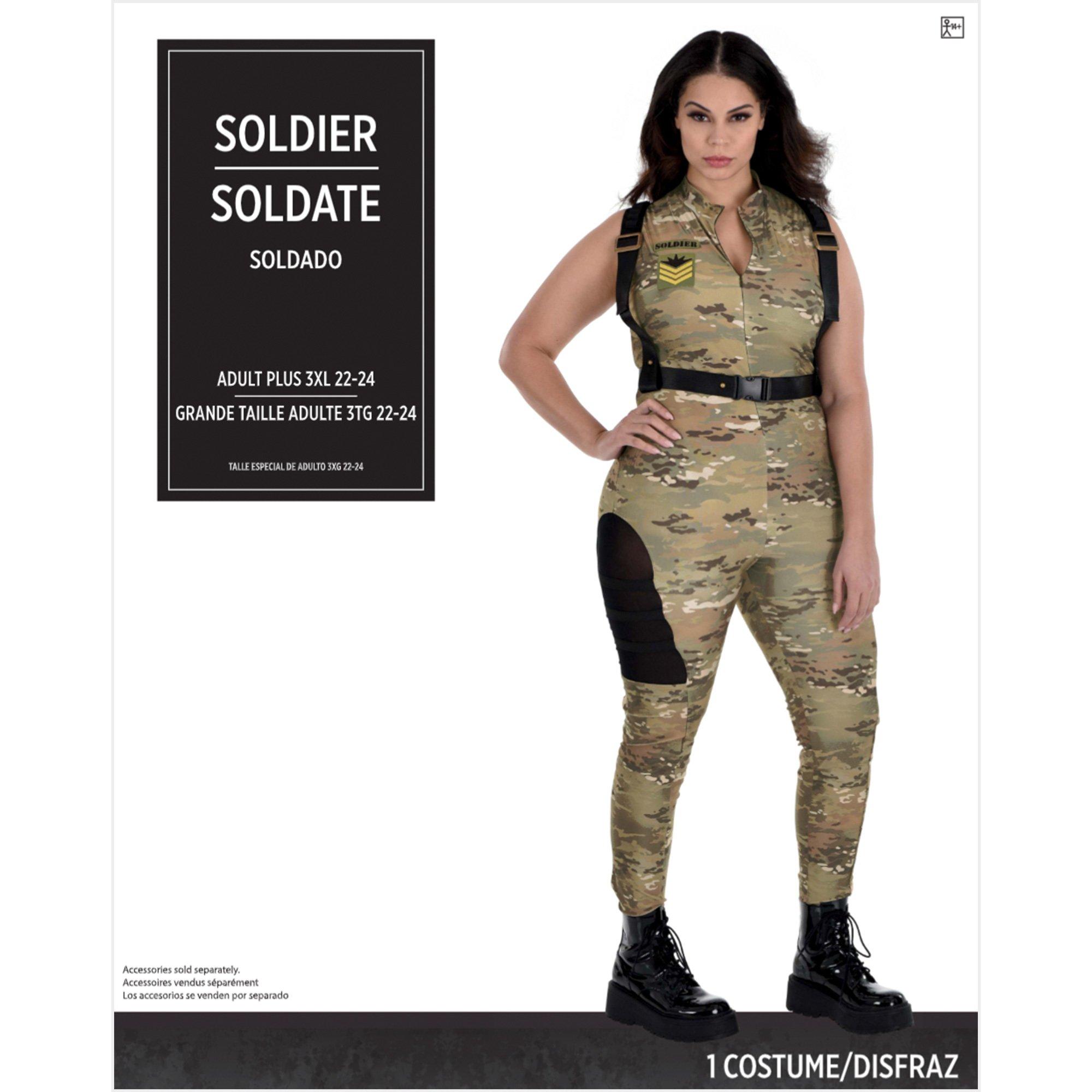 Adult Soldier Plus Size Catsuit Costume