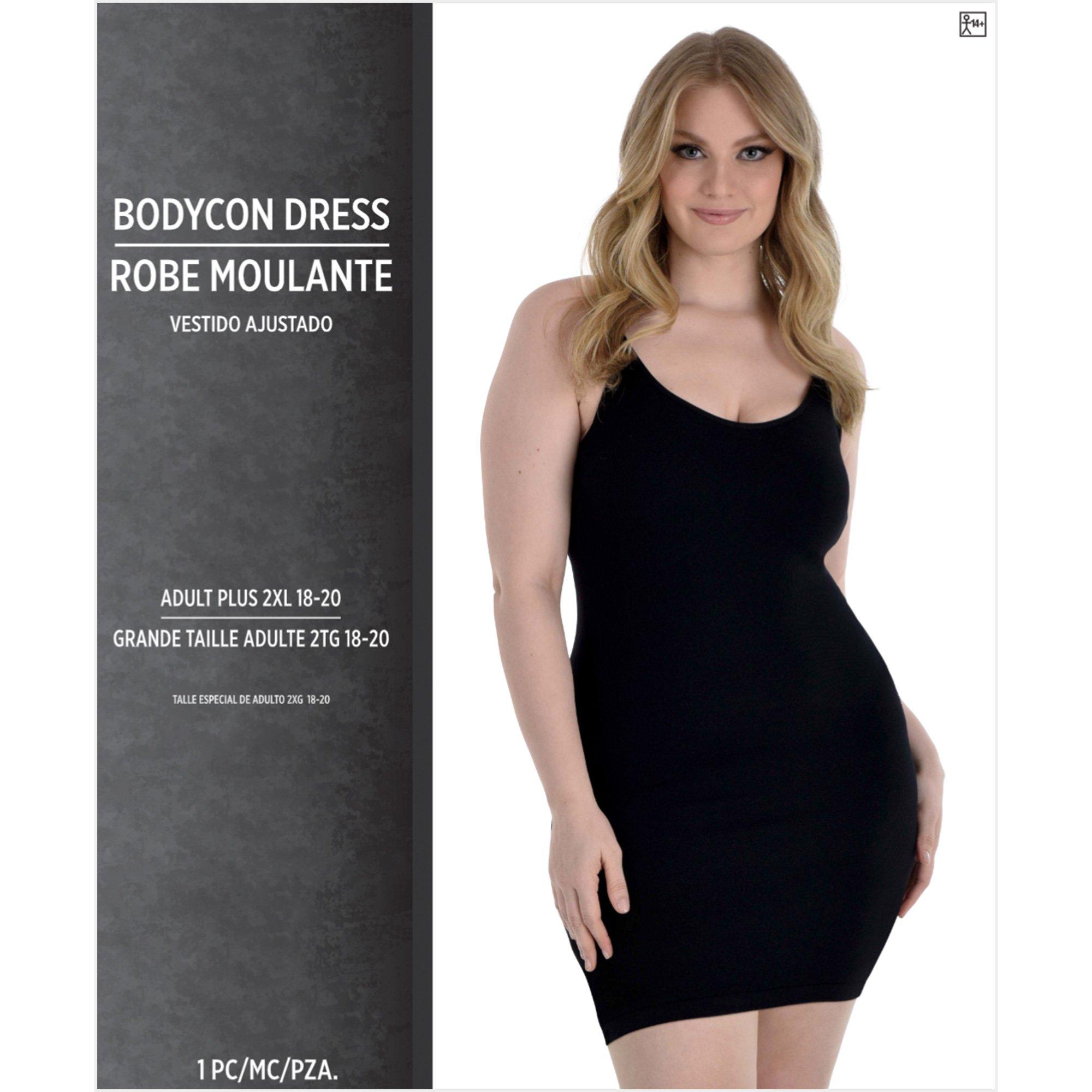 Adult Black Plus Size Bodycon Mini Dress